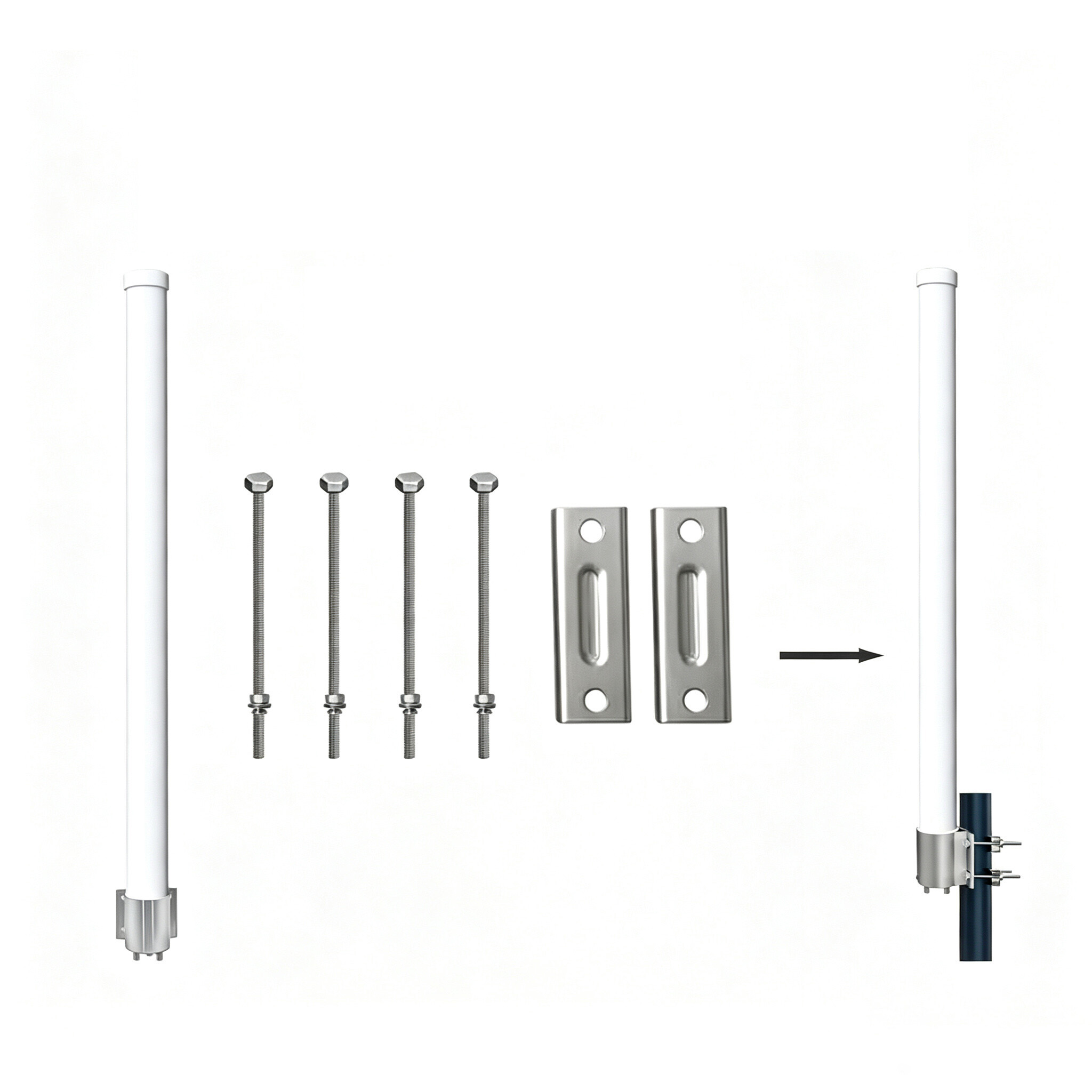 ZKT 1150*75MM Fiberglass Antenna Waterproof Outdoor 2.4GHz~5GHz 10dBi GPS Omni  N Male Vertical Polarization 50 Model 4G Full