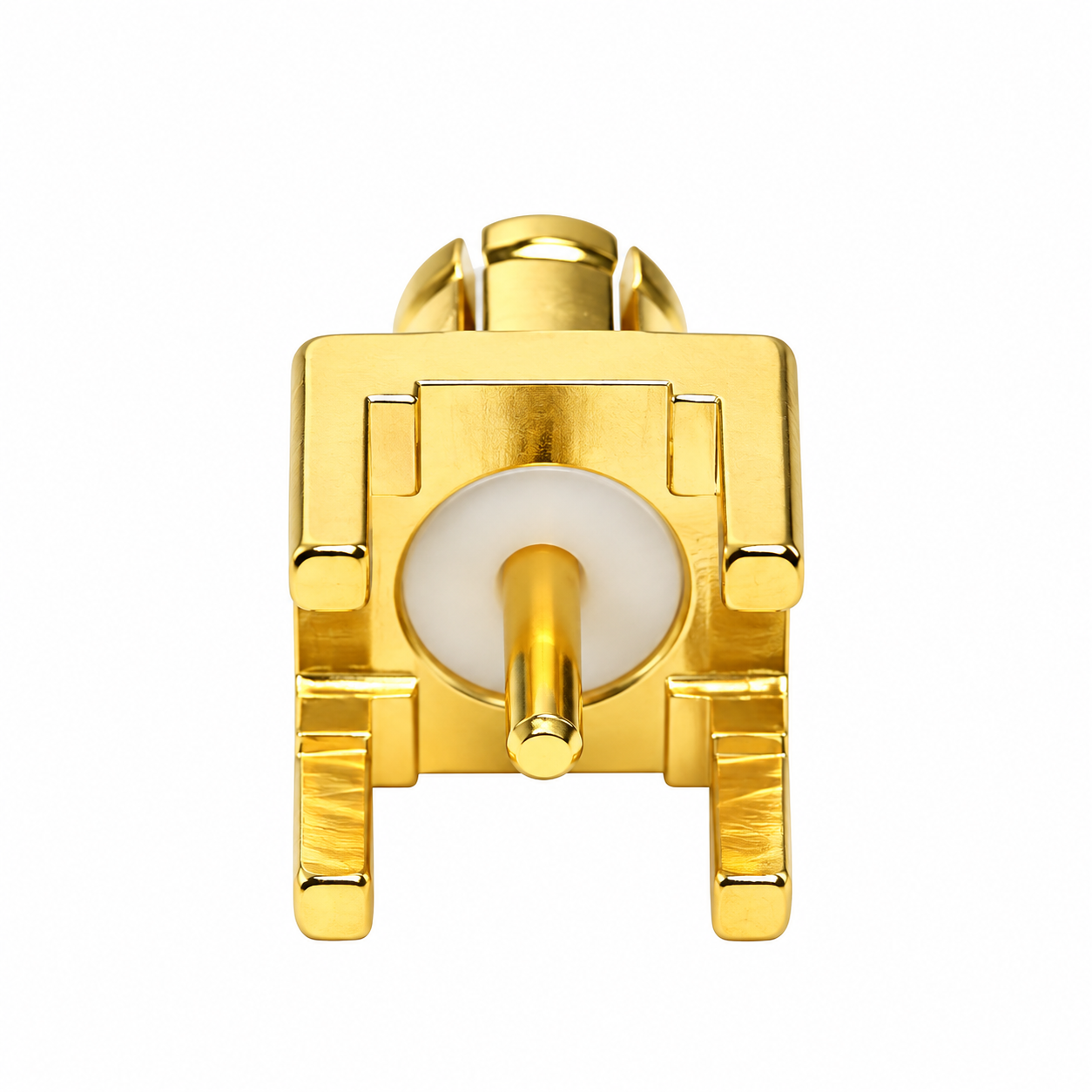 ZKT 50 Ohm MCX Male Right Angle PCB Mount RF Coaxial Connector Gold Plated