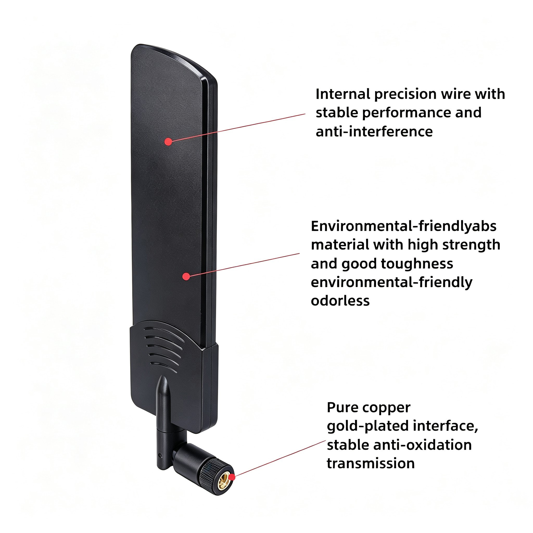 ZKT 5G/LTE Wideband Flat Omni High-Gain External Rubber Duck Antenna, Foldable Full-Band Antenna for 2G 3G 4G 5G