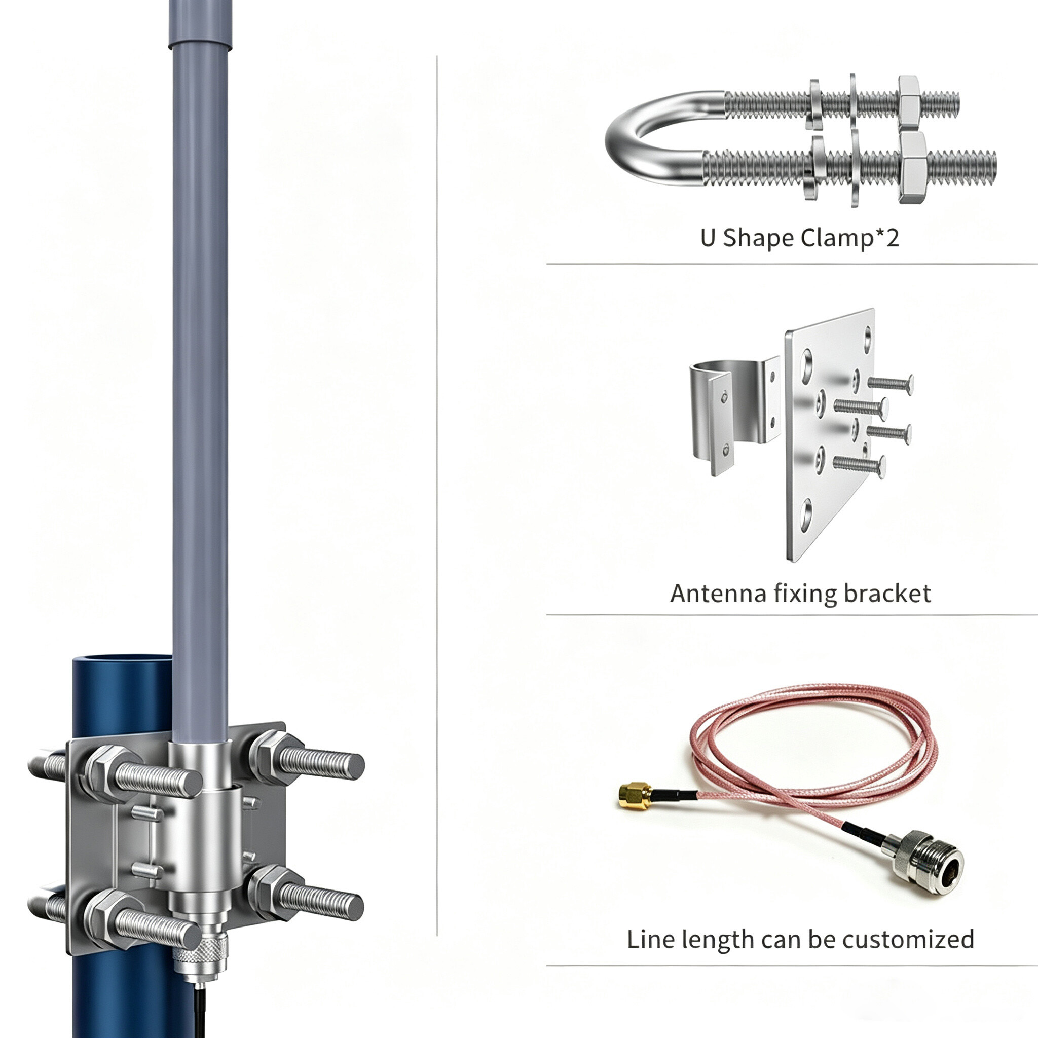 ZKT 868MHz 915MHz Fiberglass Antenna 3dbi 5dbi 8dbi 10dbi 12dbi Wireless WiFi Long Range