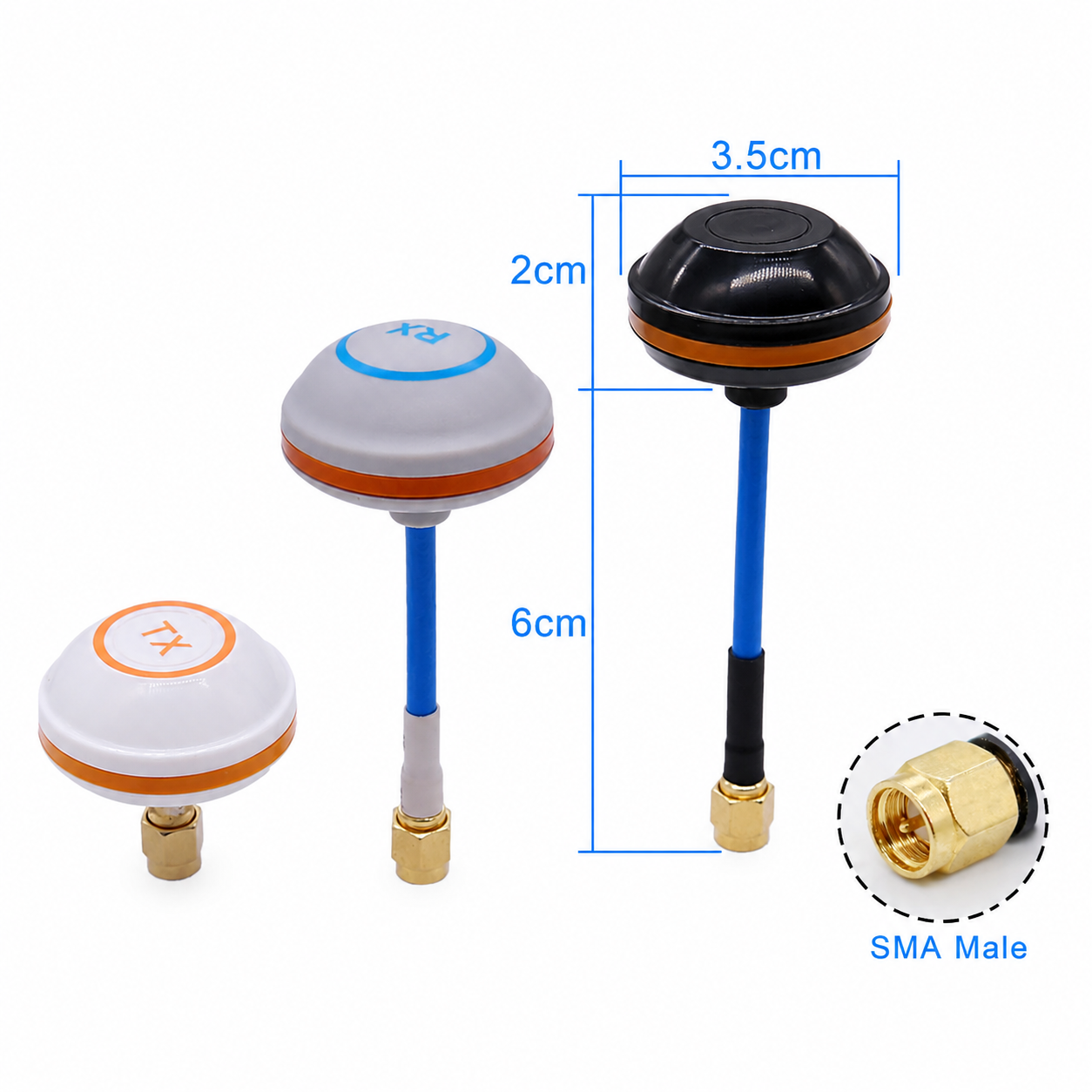 ZKT 5.8GHz Waterproof Mushroom Antenna with SMA Male Connector for FPV Drone UAV