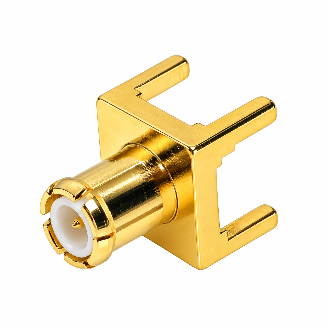 ZKT 50 Ohm MCX Male Right Angle PCB Mount RF Coaxial Connector Gold Plated