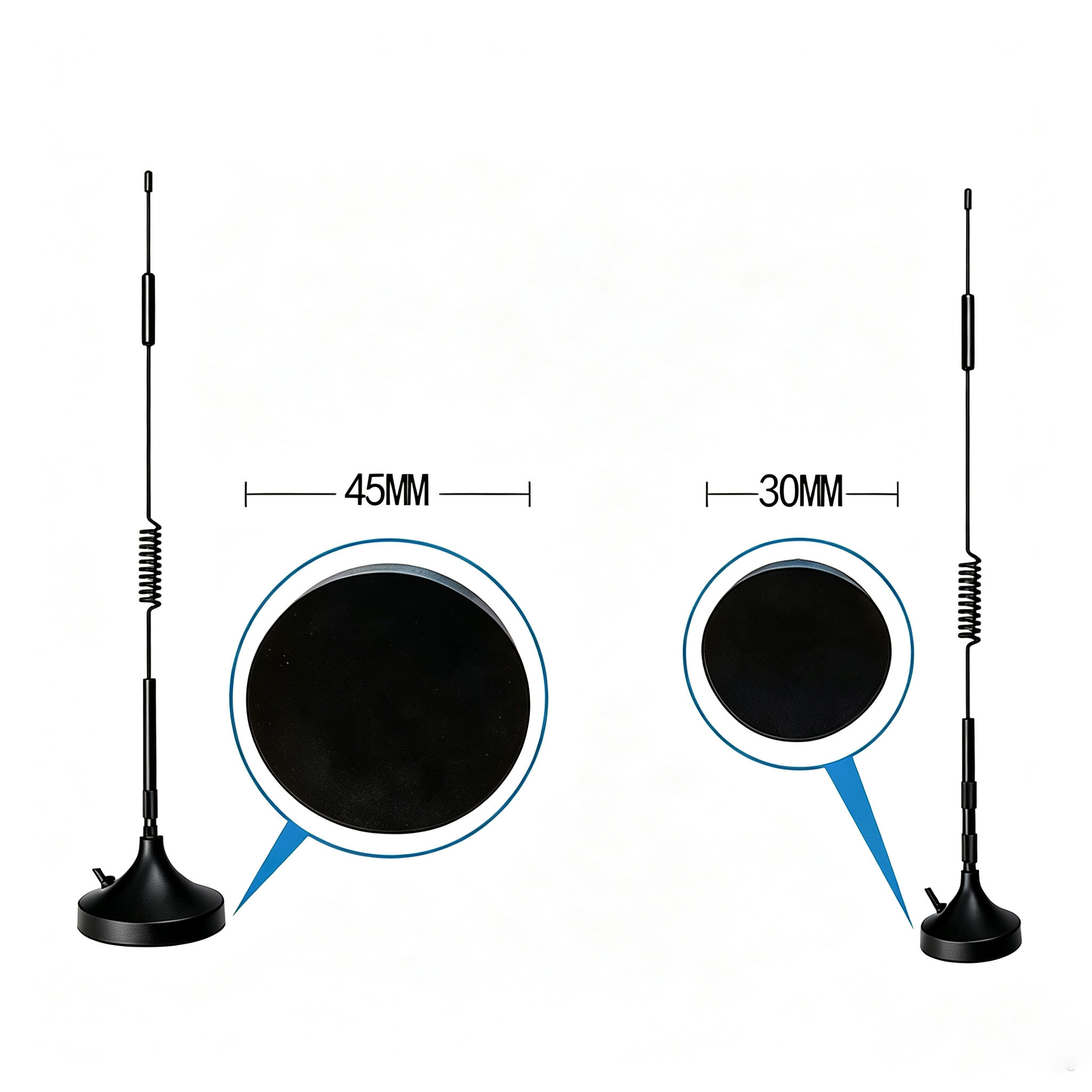 ZKT 4G LTE Spring Antenna SMA Male Connector Compatible with CB Radio Amateur Radio Car Mobile Radio 