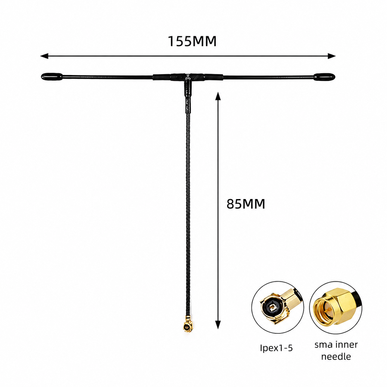 ZKT 725-775MHz 750MHz T-Shaped Antenna for FPV Drone and Wireless Remote Control