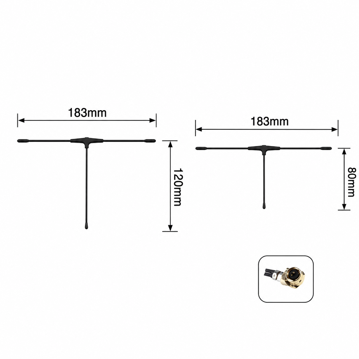 ZKT 750MHz T-Shaped IPEX Antenna 725-775MHz for RC Drone and Wireless Control