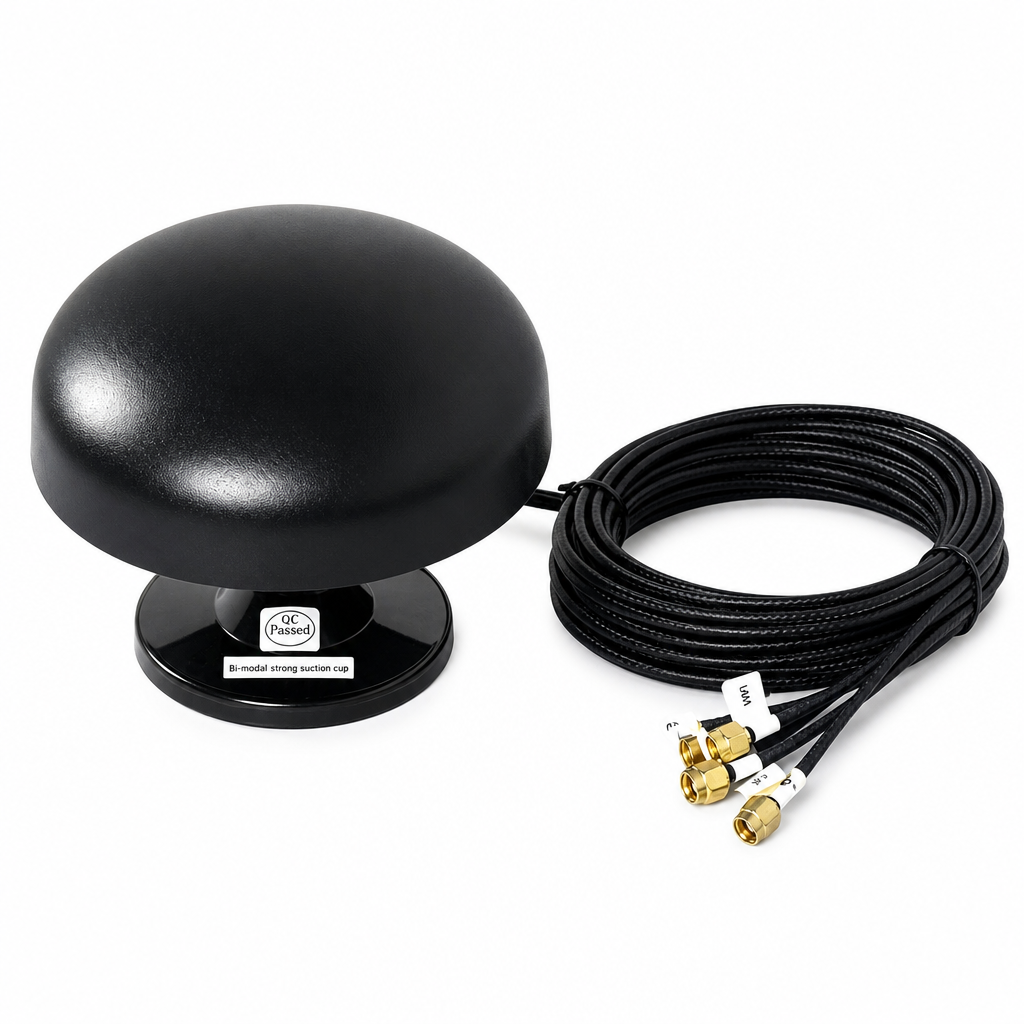 ZKT 4G LTE WiFi BD GPS/GNSS Active Combo Antenna RG174 3M Cable, SMA/FAKRA Connector for LoRa LPWAN