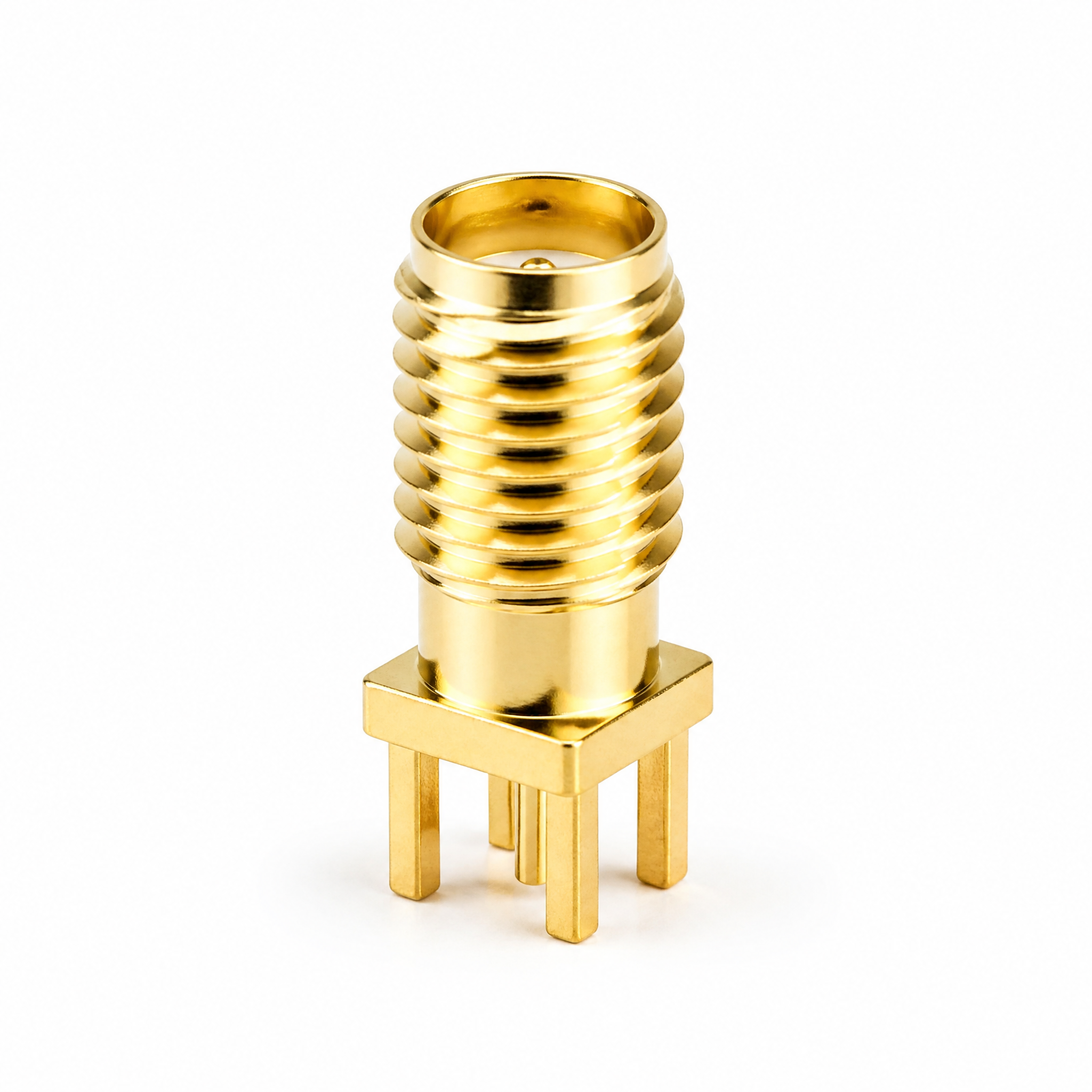 ZKT Gold-Plated SMA Female PCB Edge Mount RF Coaxial Connector