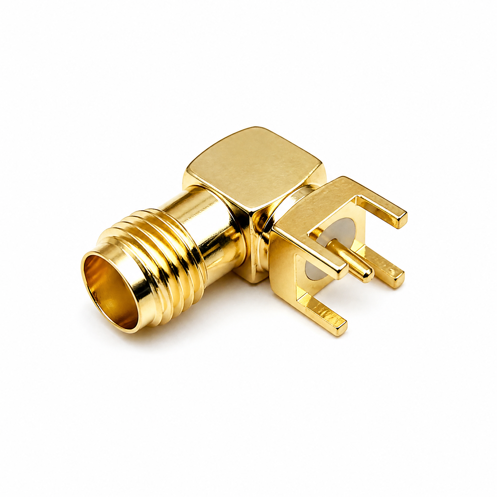 ZKT SMA Female Right Angle PCB Mount Through Hole RF Connector