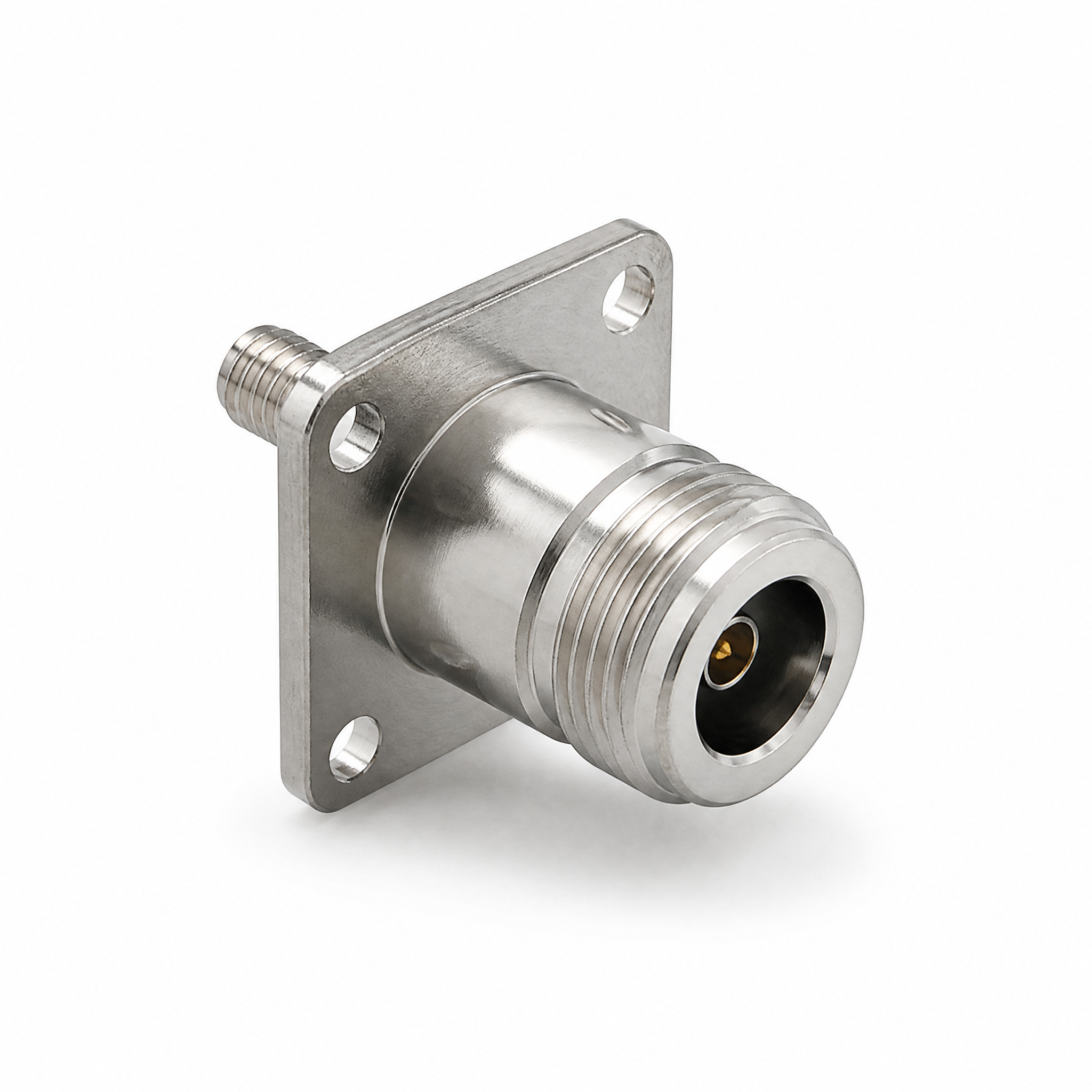 ZKT N Female to SMA Male RF Adapter 50 Ohm 4 Hole Flange Panel Mount Connector
