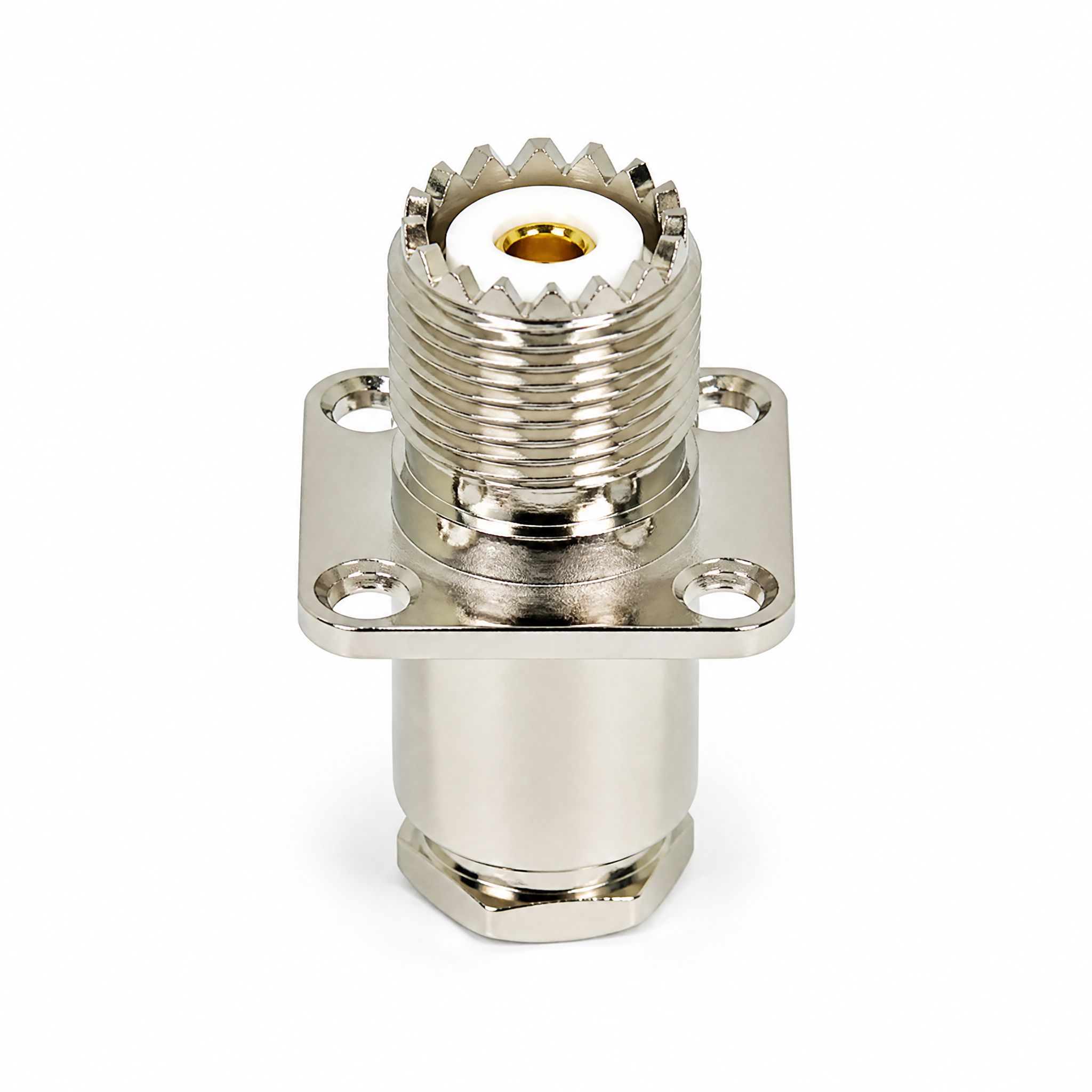 ZKT UHF Female Jack Flange Mount Clamp RF Coaxial Connector for RG213 RG214 RG8 Cable