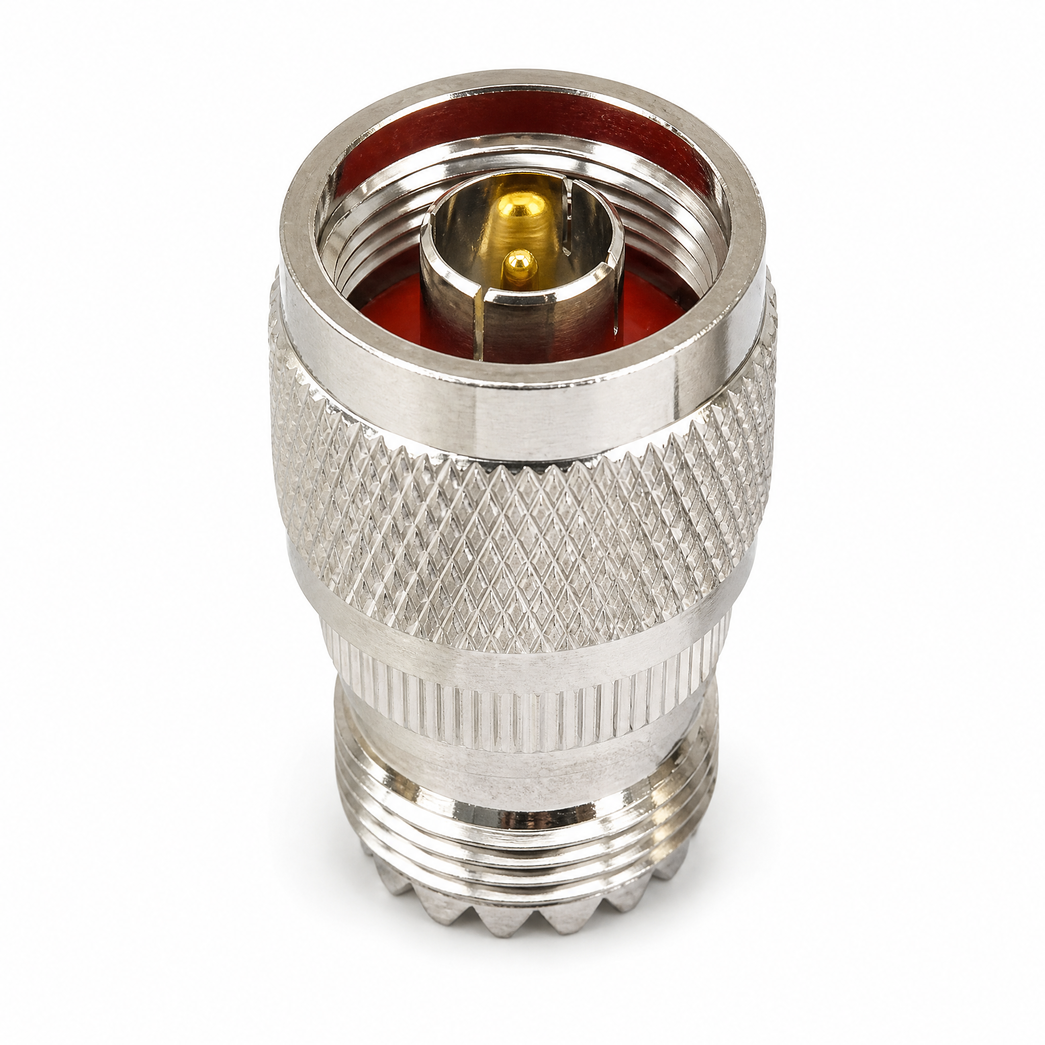 ZKT N Male to UHF Female RF Coaxial Adapter Nickel Plated Brass Straight Connector 50 Ohm