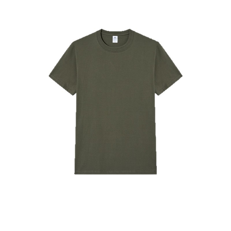 เสื้อยืดแขนสั้นผู้ชายผ้าฝ้ายแท้เนื้อหนา 230 กรัม ทรงหลวม สีพื้น