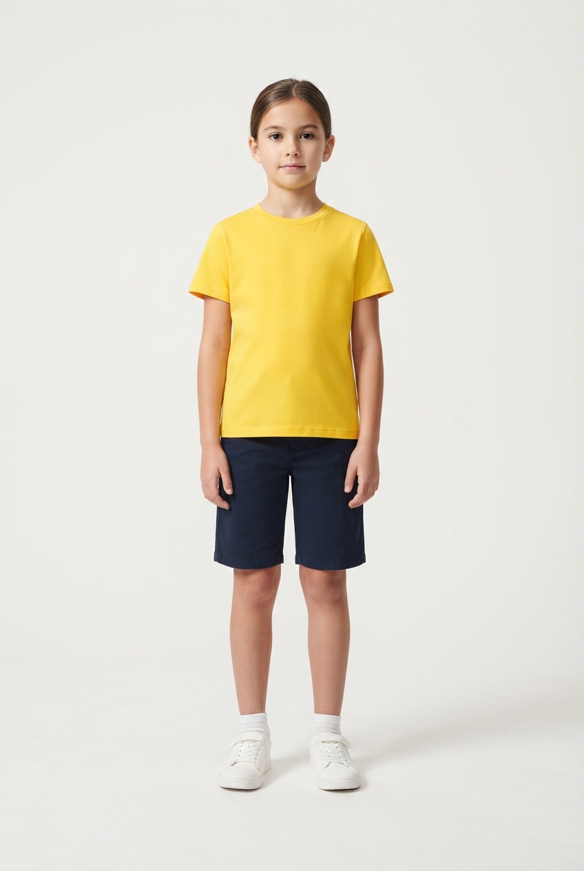 Yellow kids cotton T-shirt for tropical climate