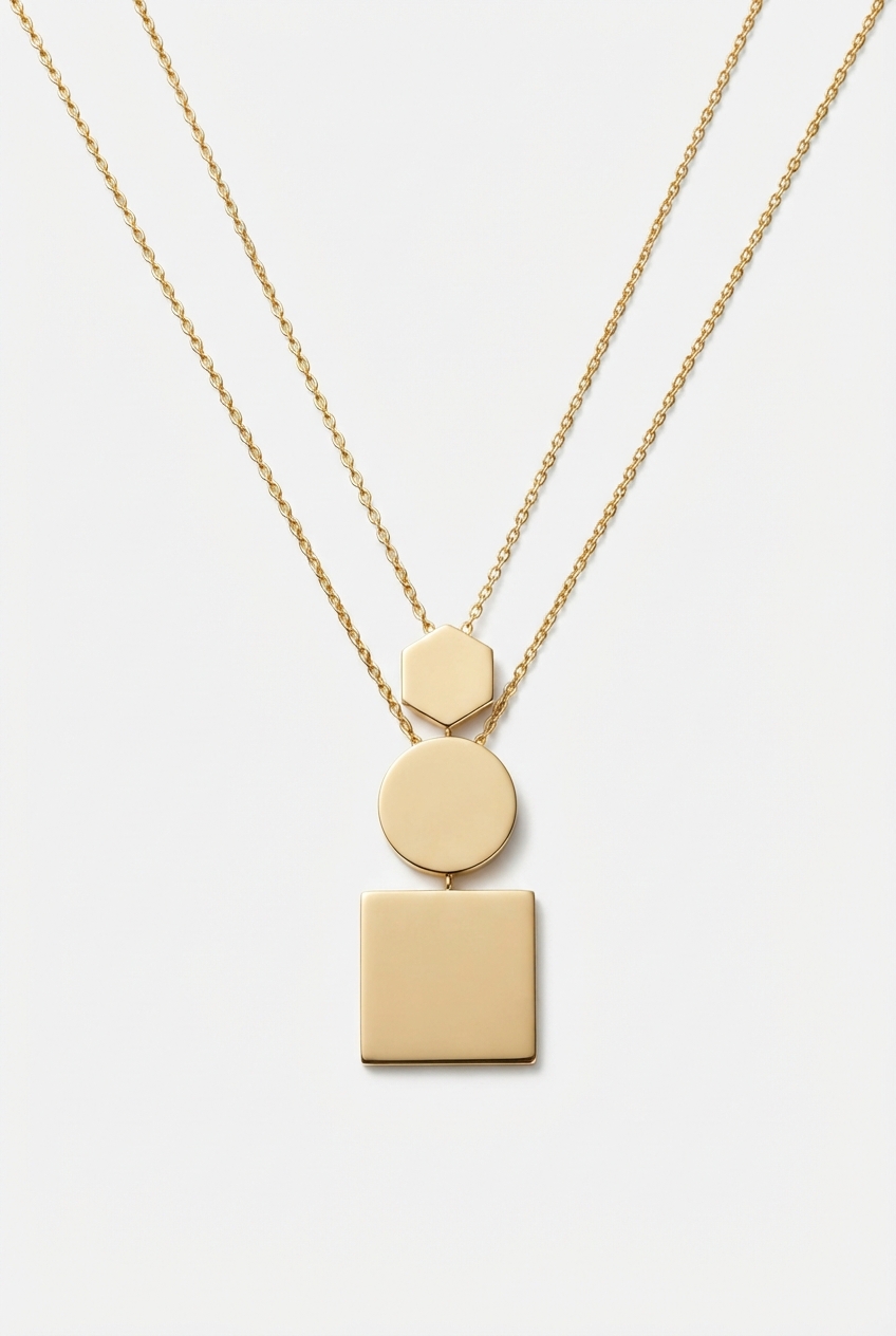 Gold layered pendant necklace for tropical outfits