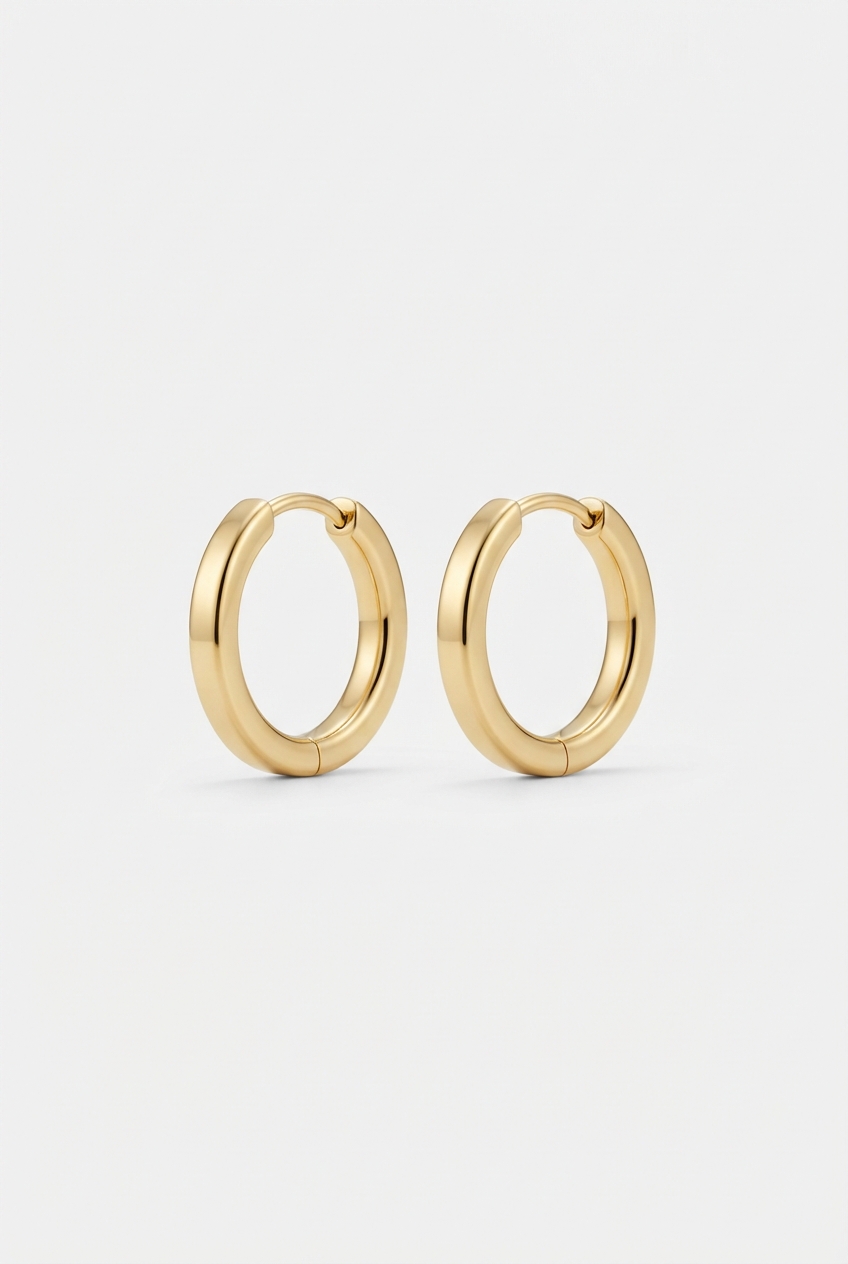 Gold-plated medium hoop earrings for daily wear