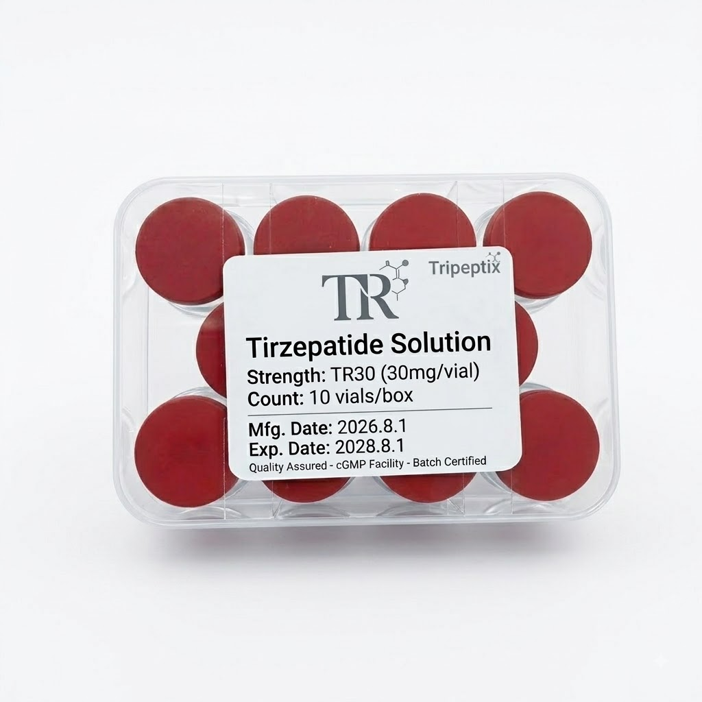 Tripeptix tirze-patide 10mg 15mg 30mg 60mg | Dual Glucagon Agonist Injectable Peptide | Weight Loss and Blood Sugar Reduction | COA Verified | ≥99.5% Purity