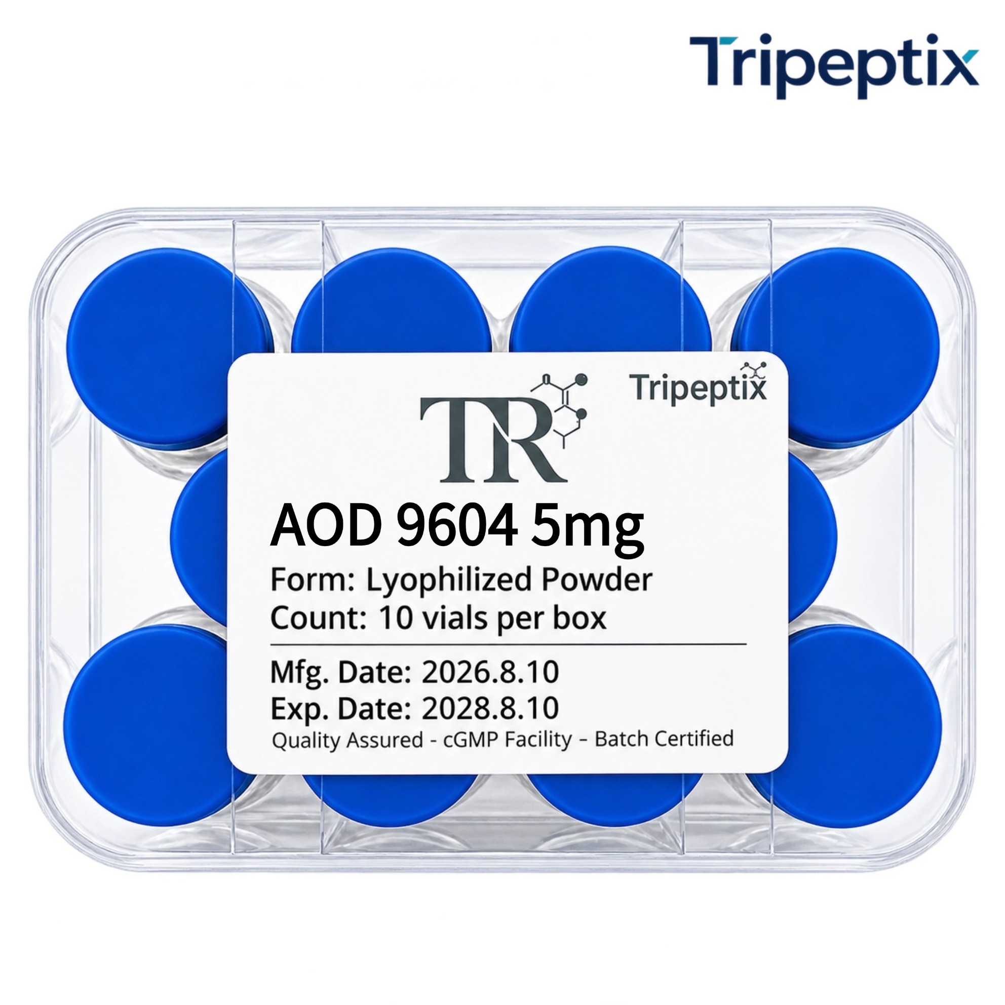 Tripeptix BioVital Labs AOD-9604 Solution 5mg/vial - Research Grade High Purity - Local Stock PH Fast Shipping