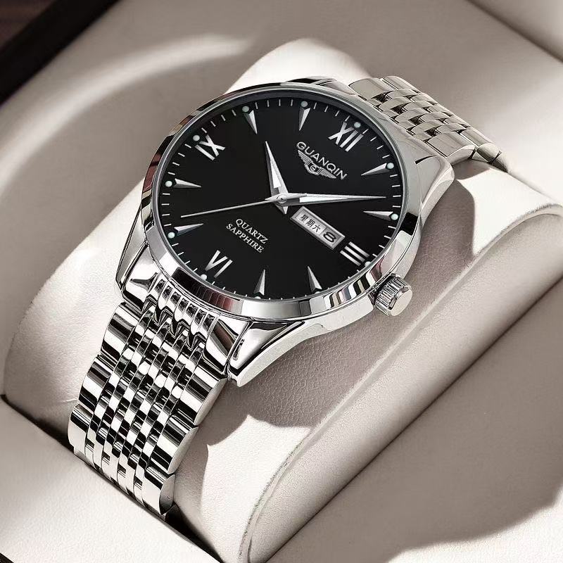 Luxury Business Men Quartz Watch Stainless Steel Metal Strap Wrist Watch