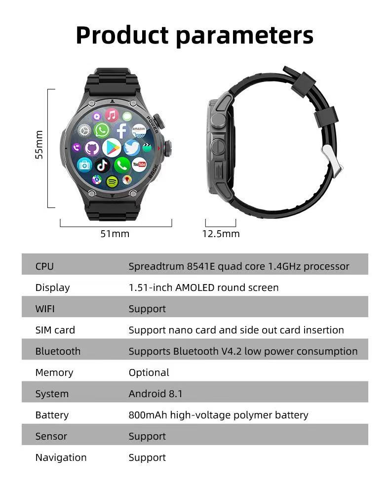 Square SIM Card Smart Watch