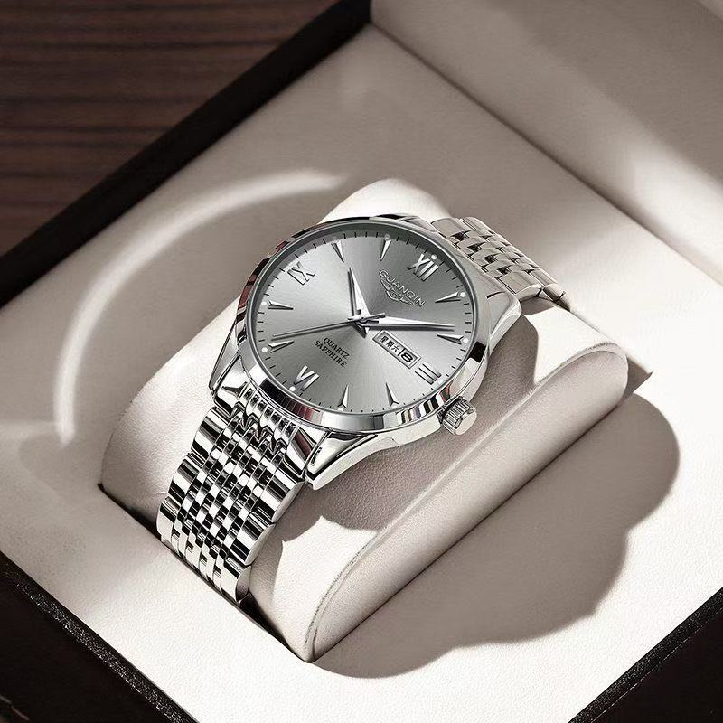 Luxury Business Men Quartz Watch Stainless Steel Metal Strap Wrist Watch