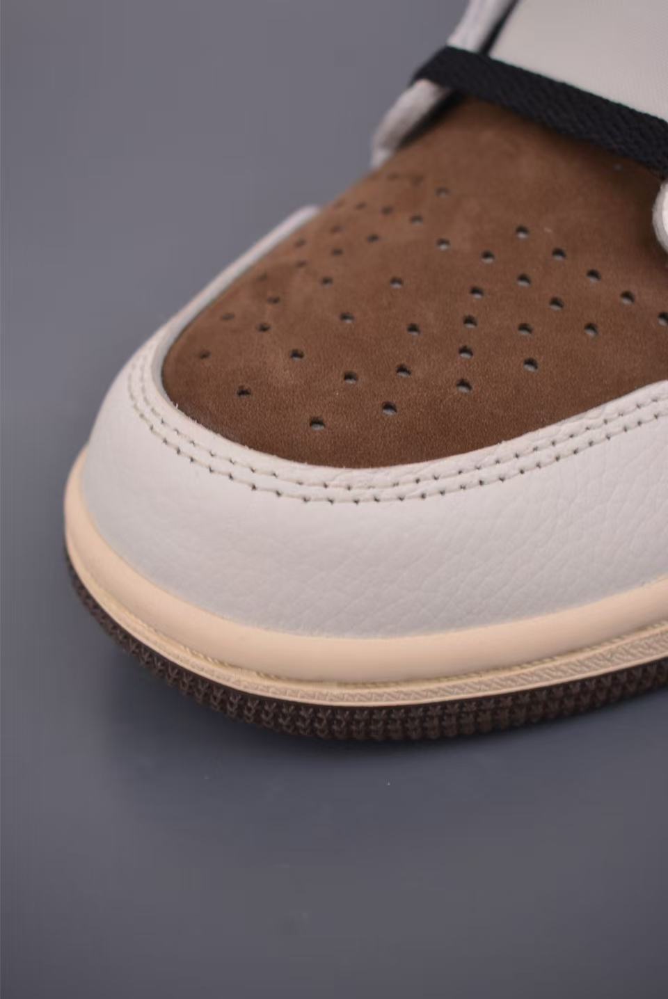 Men High‑Top Fashion Sneakers, White‑Brown Suede & Leather Upper, Special Side Overlay, Vintage Cream Midsole Street Shoes