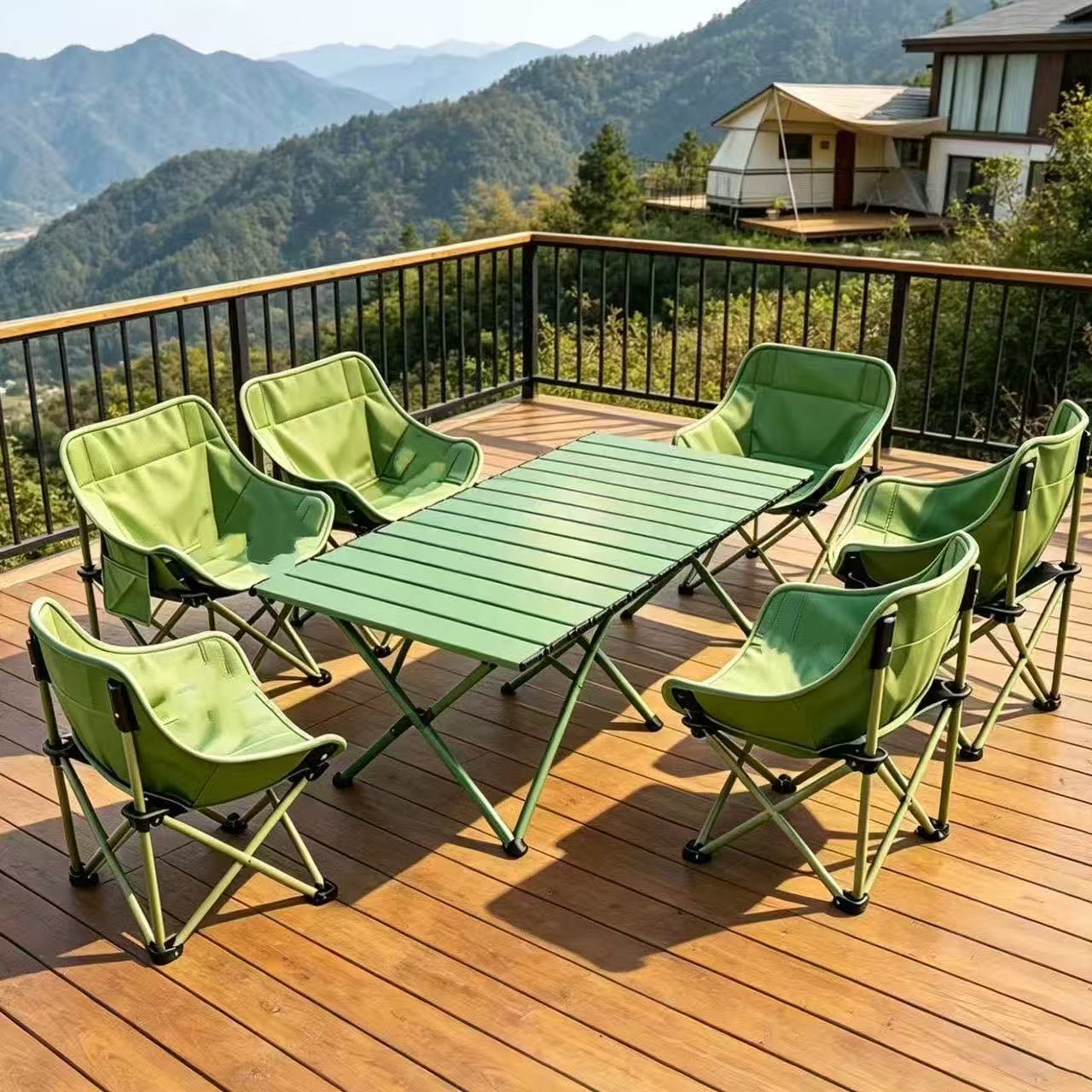 7‑Piece Outdoor Folding Table Chair Set Portable Camping Picnic Furniture Kit