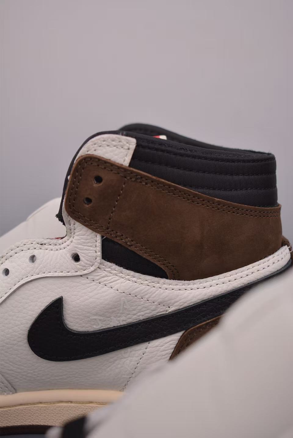 Men High‑Top Fashion Sneakers, White‑Brown Suede & Leather Upper, Special Side Overlay, Vintage Cream Midsole Street Shoes