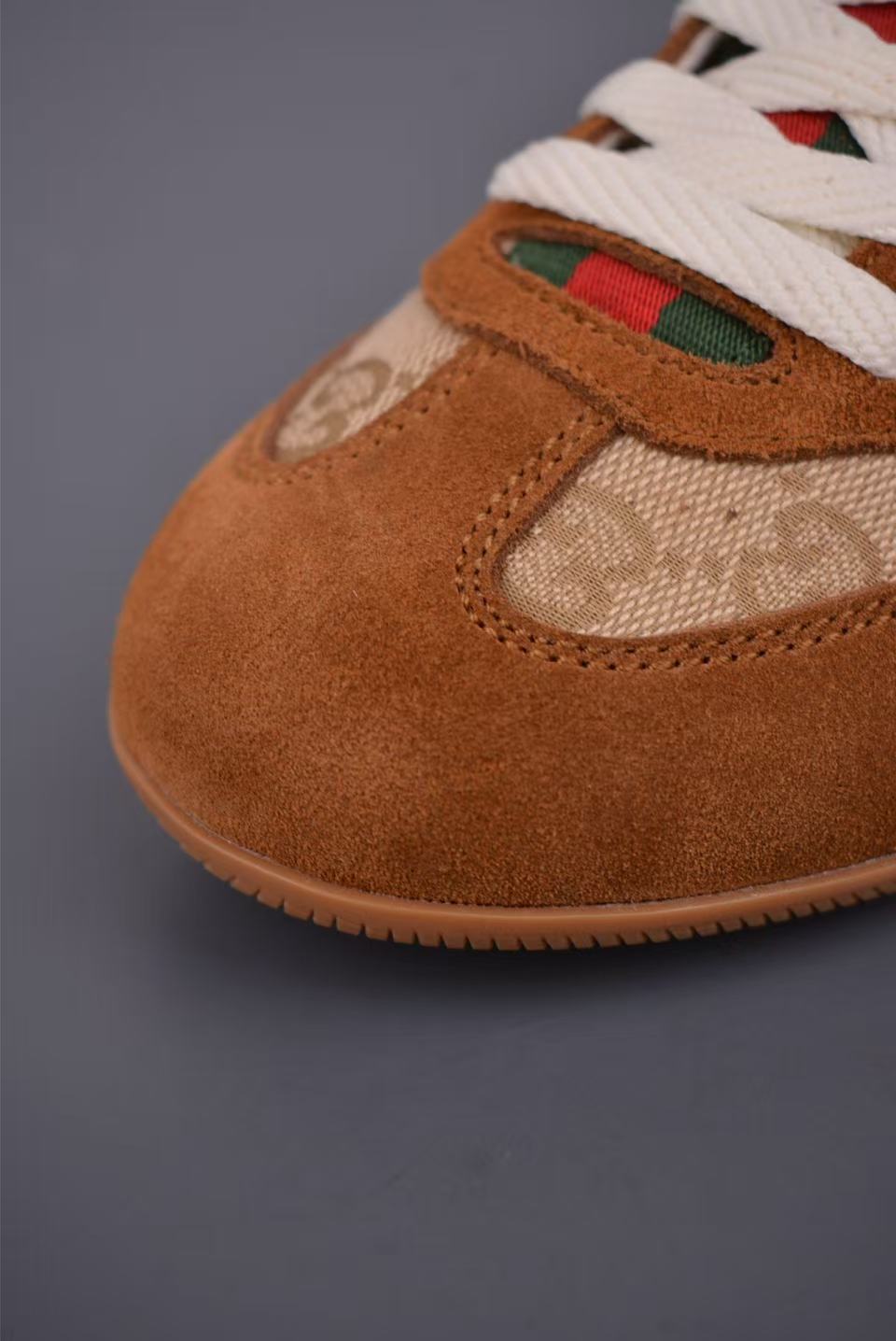 Men Retro Low‑Top Casual Sneakers, Suede & Jacquard Canvas Upper, Brown‑Beige Tone, Color‑Block Webbing Detail Street Shoes