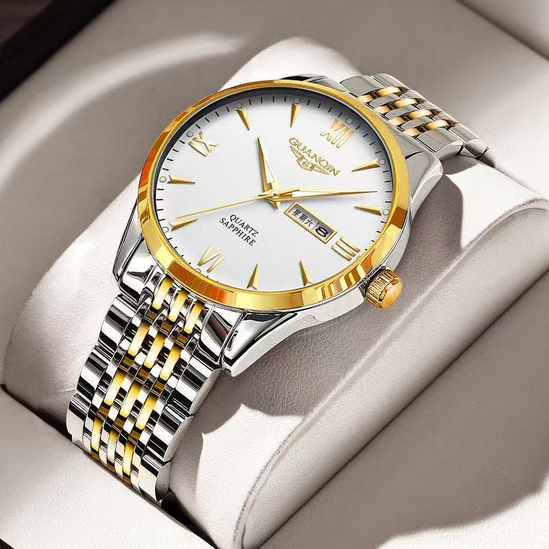 Luxury Business Men Quartz Watch Stainless Steel Metal Strap Wrist Watch
