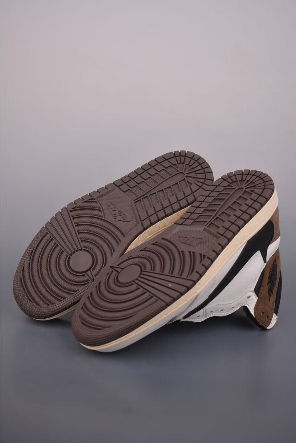 Men High‑Top Fashion Sneakers, White‑Brown Suede & Leather Upper, Special Side Overlay, Vintage Cream Midsole Street Shoes