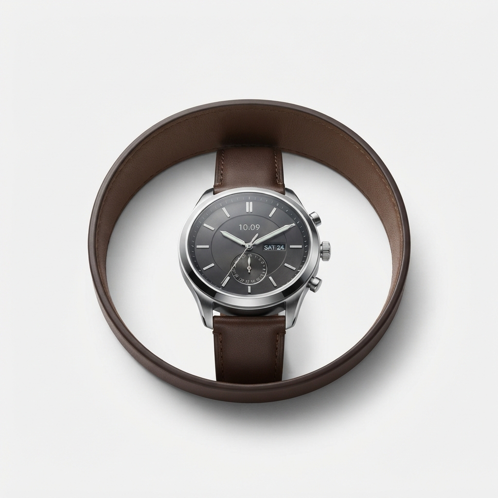 Hybrid analog steel smartwatch front view