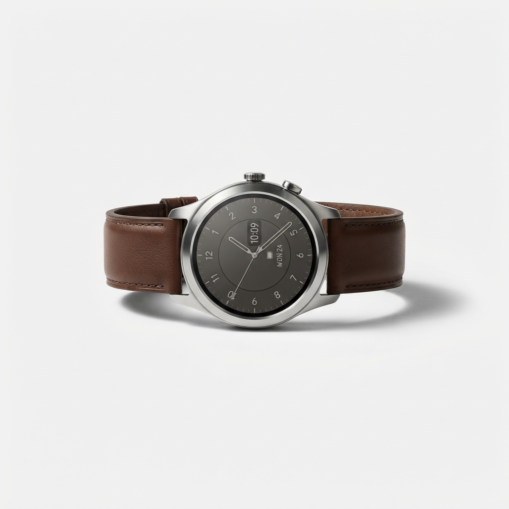 Premium leather smartwatch in brown tone