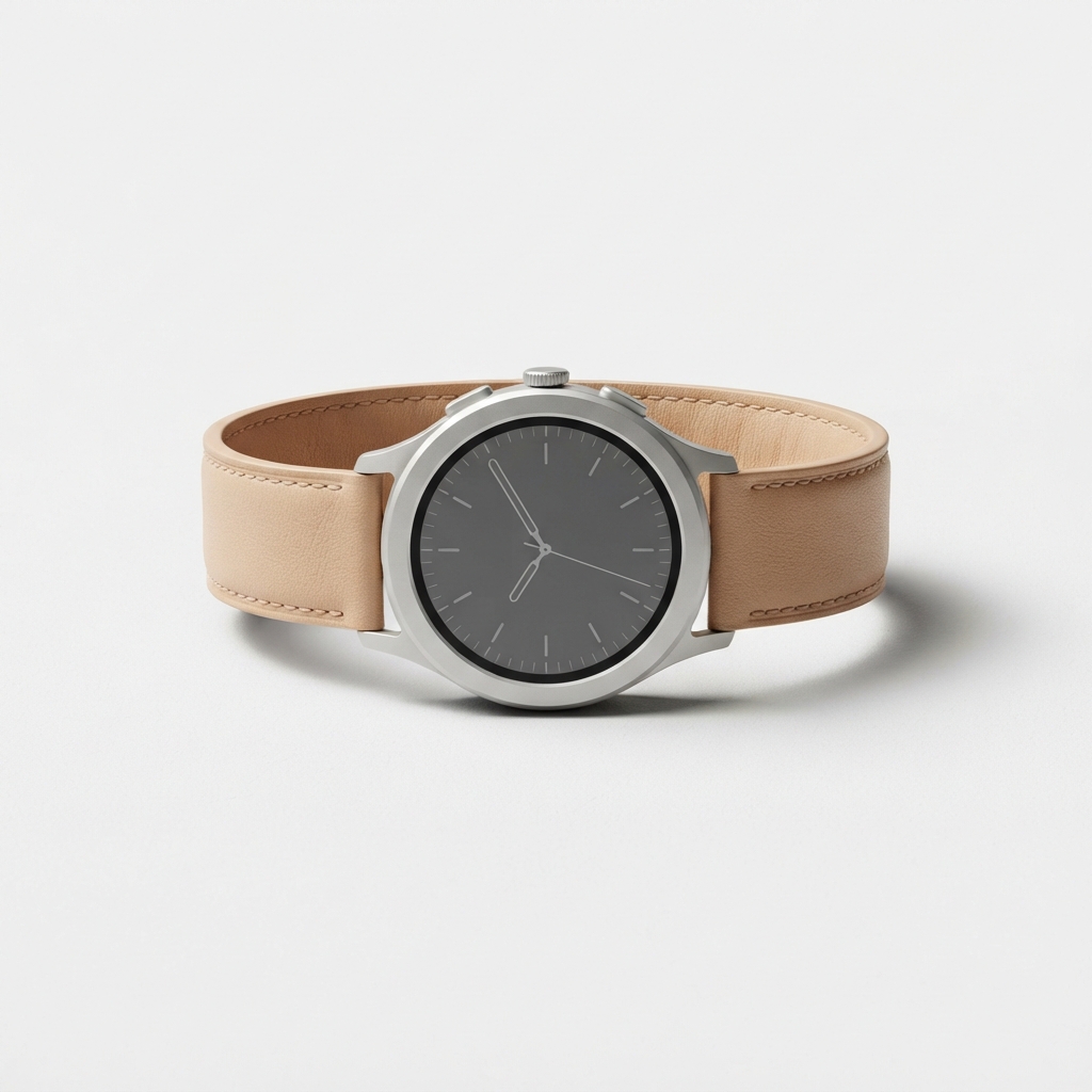 Lightgray frosted steel smartwatch