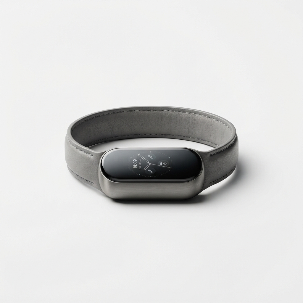 Slim smart band with gray finish