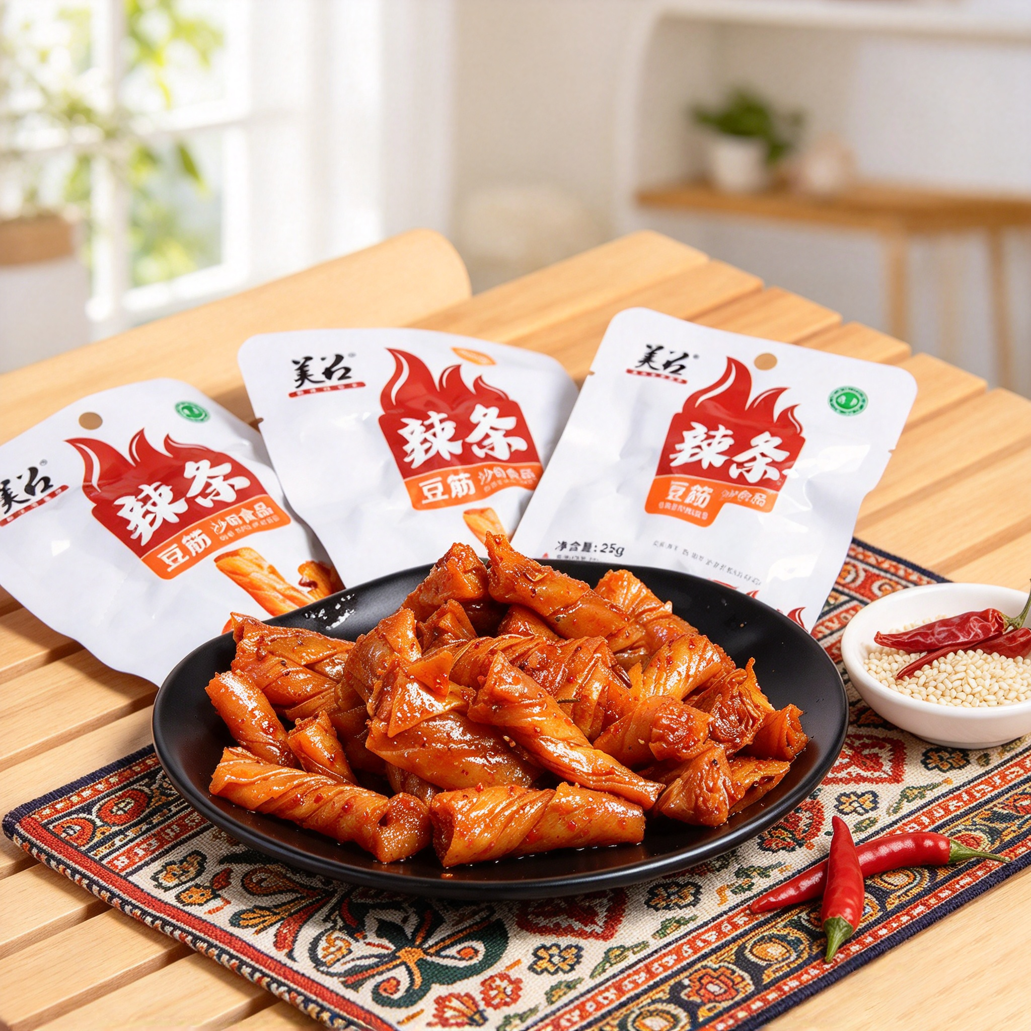 Meizhao Latiao Bean Gluten 25g 美召辣条豆筋 25g