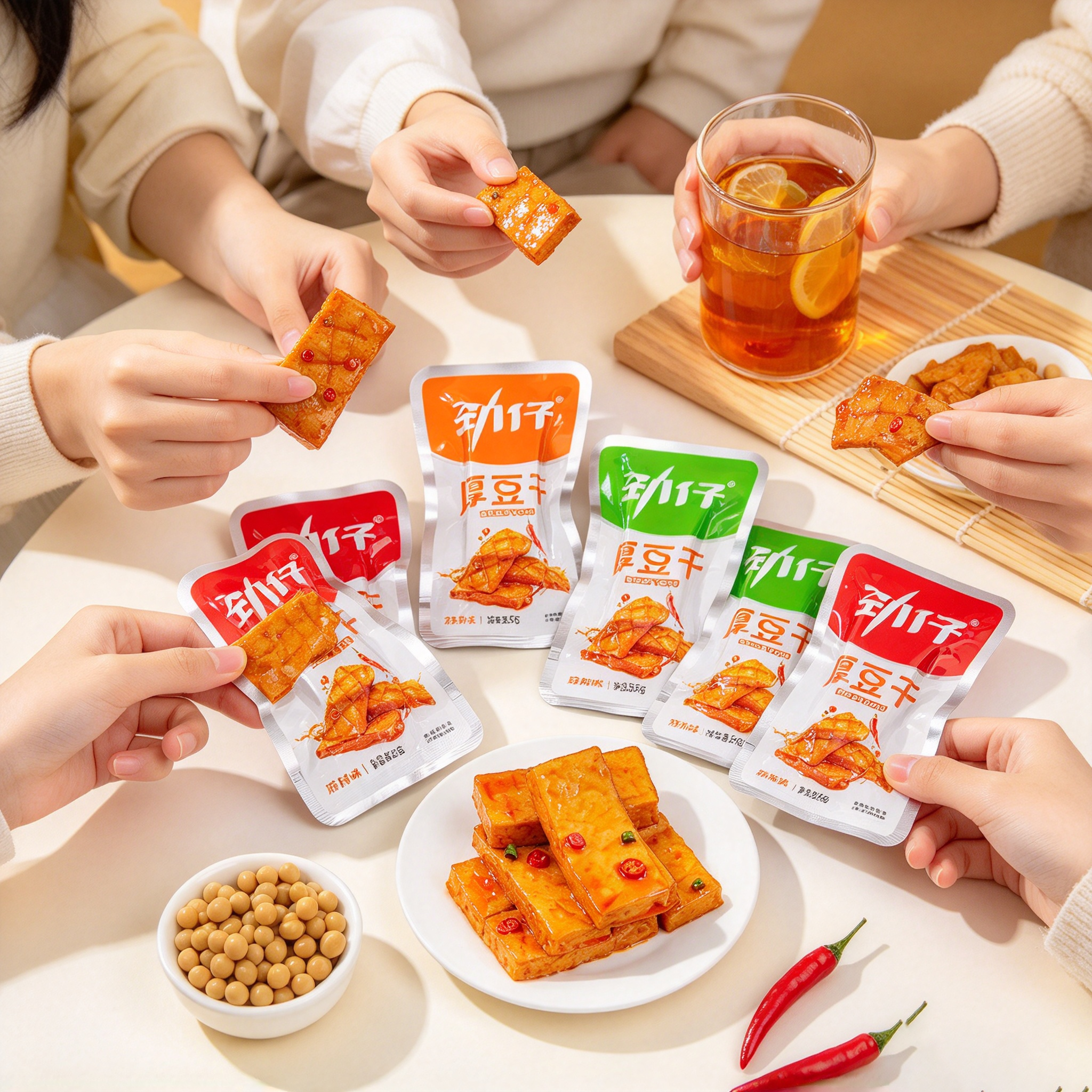  Jinzai Thick Tofu (Mala/Spicy/Pickled Pepper) 25g 劲仔厚豆干麻辣/香辣/泡椒 25g