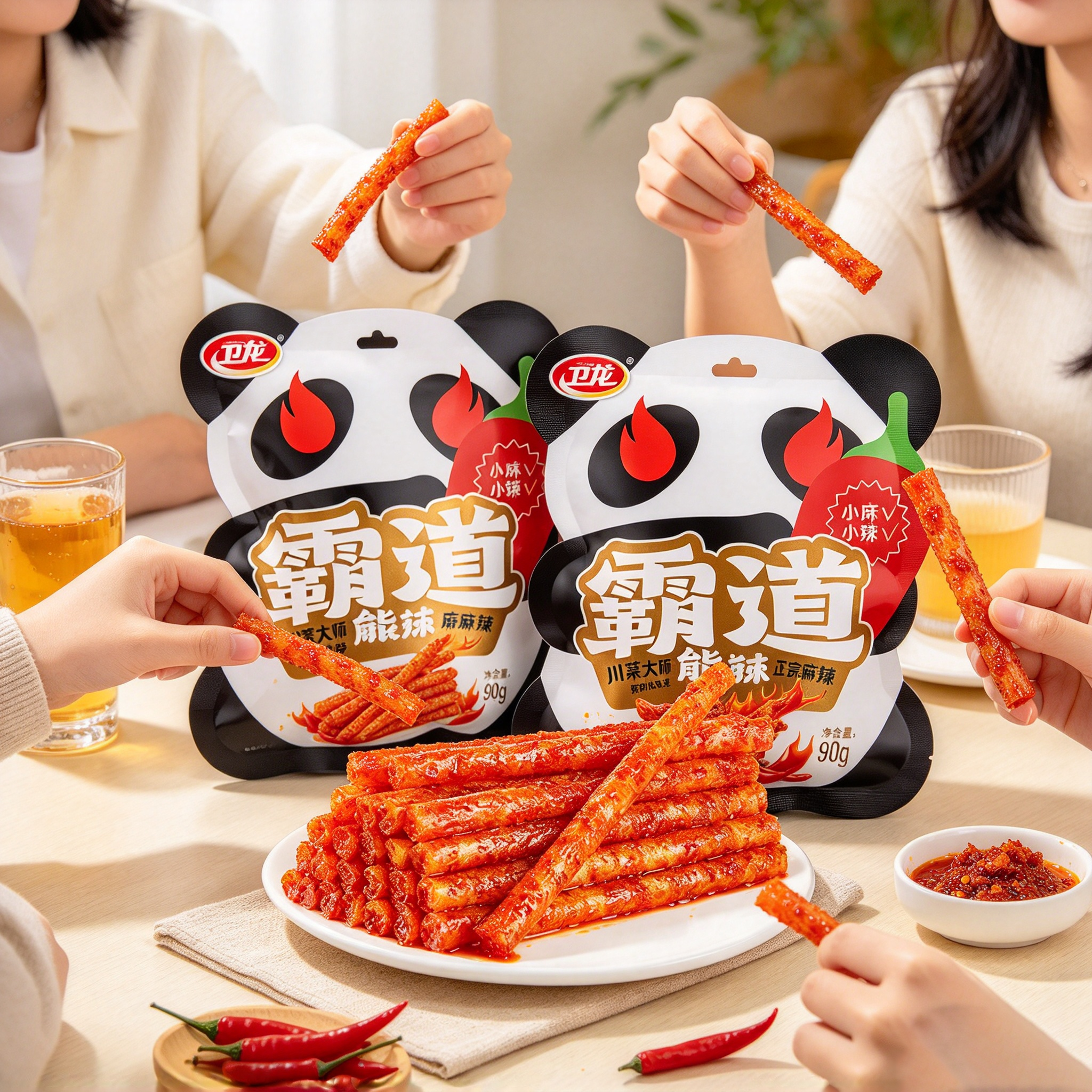 Weilong Panda Spicy Latiao 90g 卫龙霸道熊猫麻辣辣条 90g