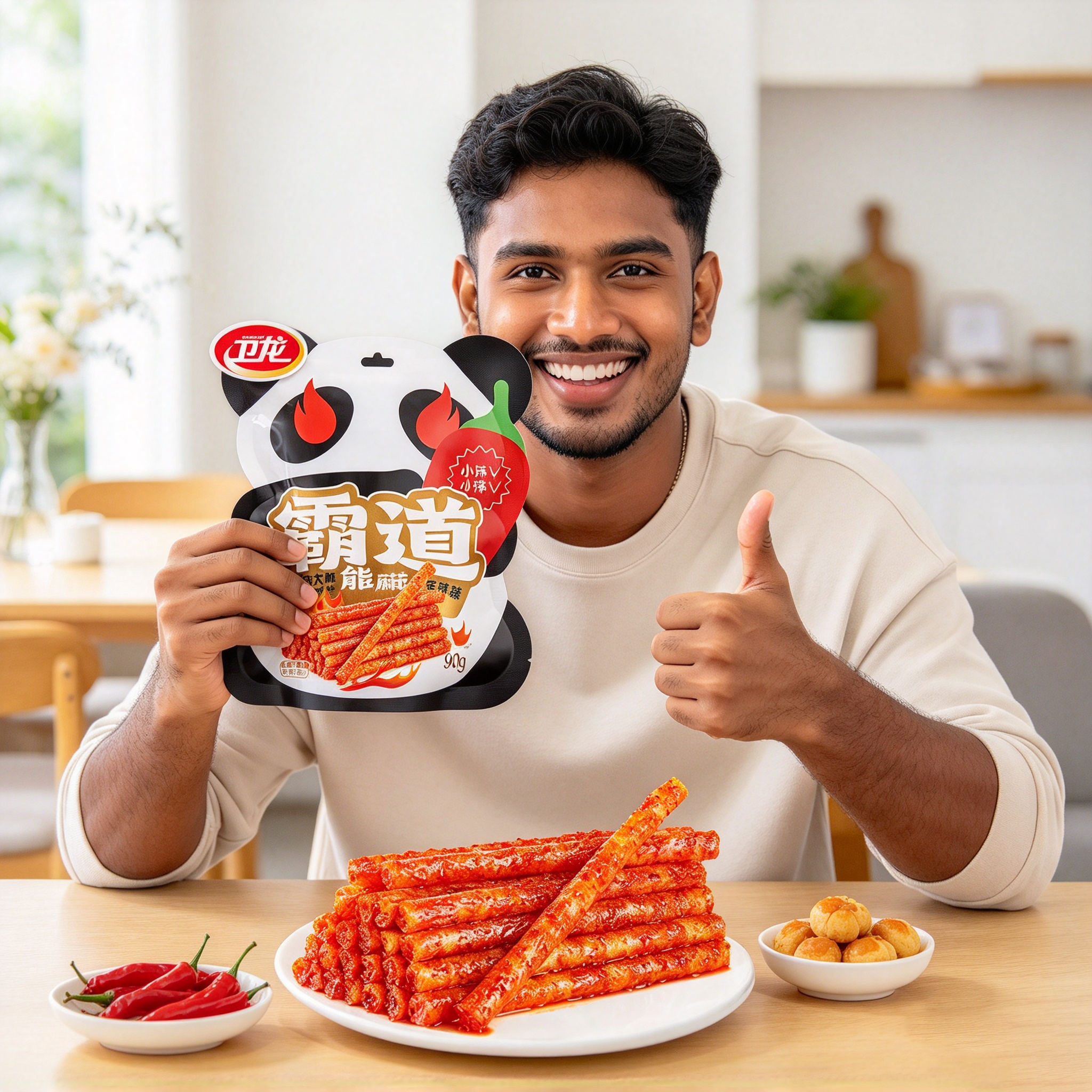 Weilong Panda Spicy Latiao 90g 卫龙霸道熊猫麻辣辣条 90g
