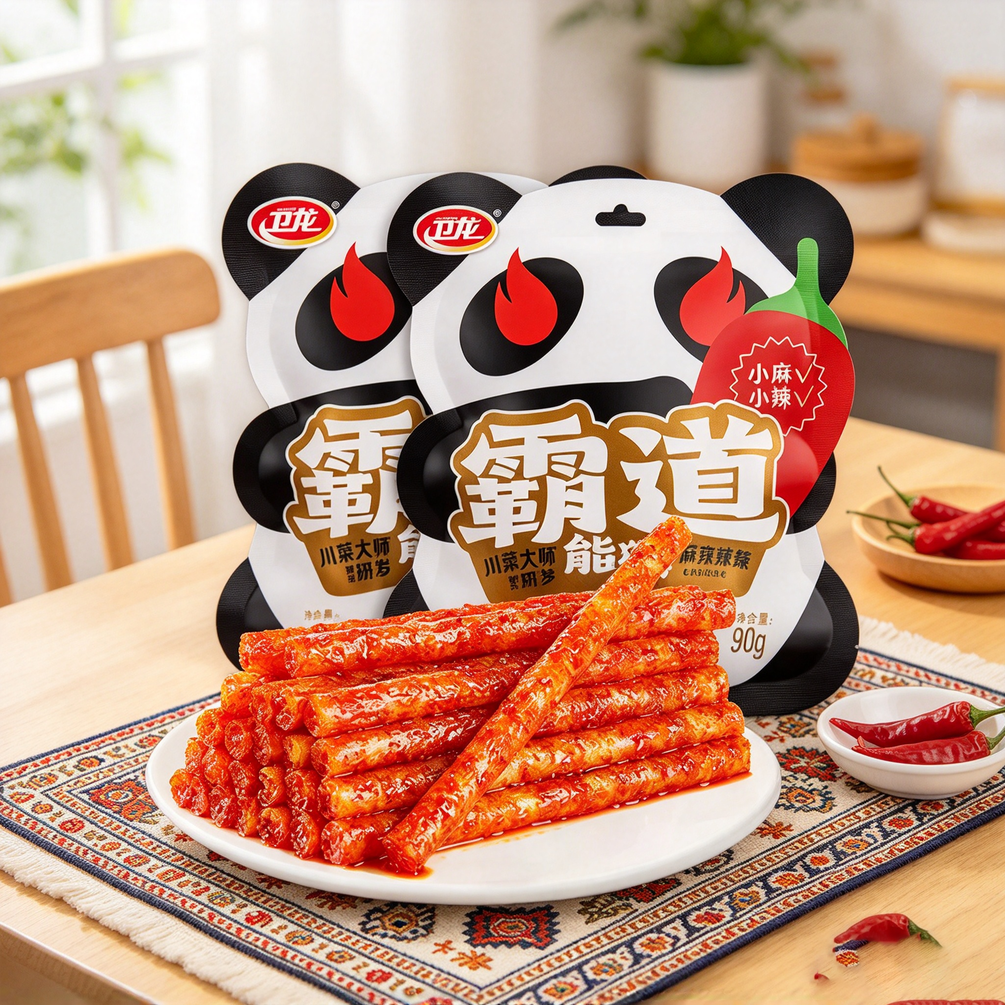 Weilong Panda Spicy Latiao 90g 卫龙霸道熊猫麻辣辣条 90g