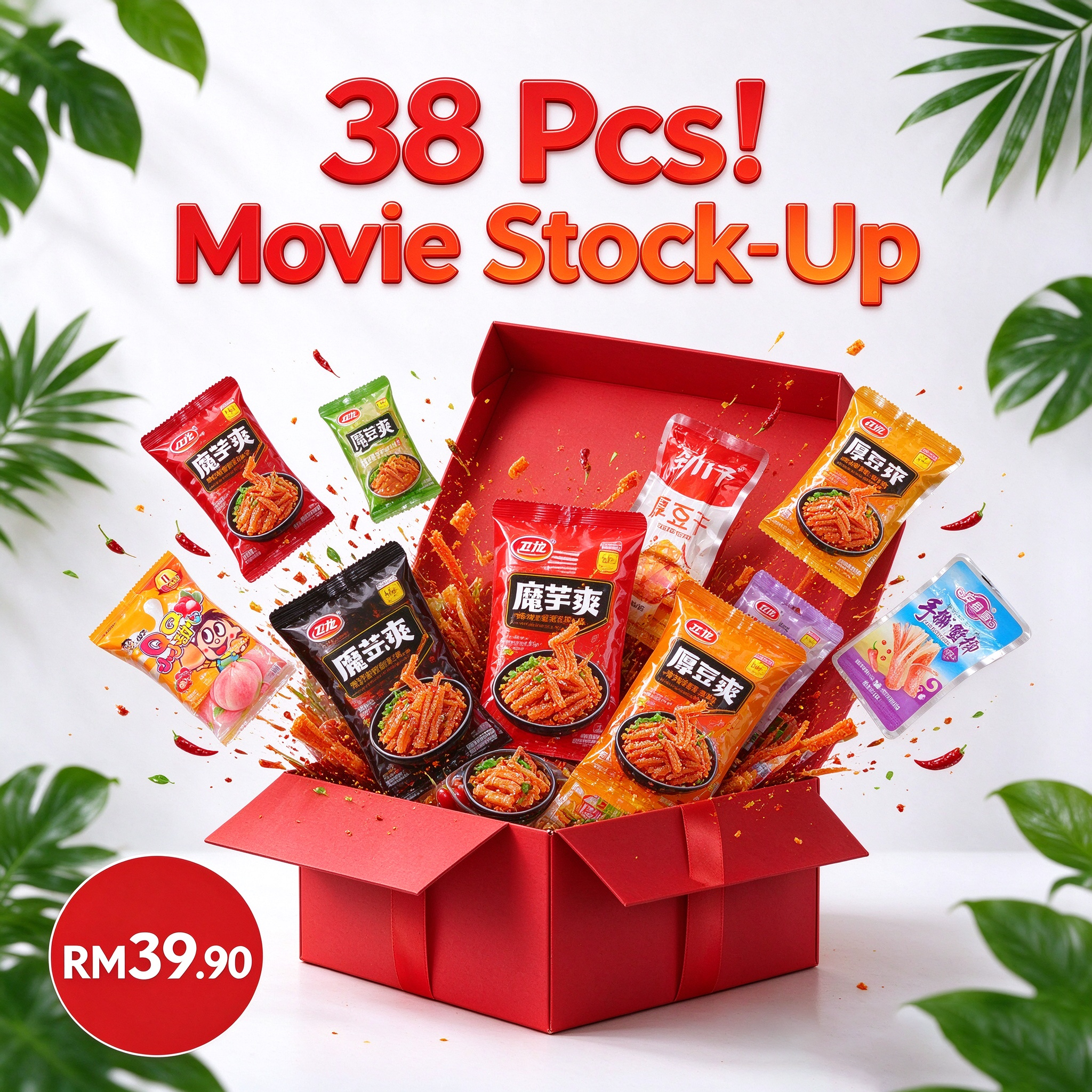 Spicy Movie Marathon Stock-Up Box (38 Pcs)