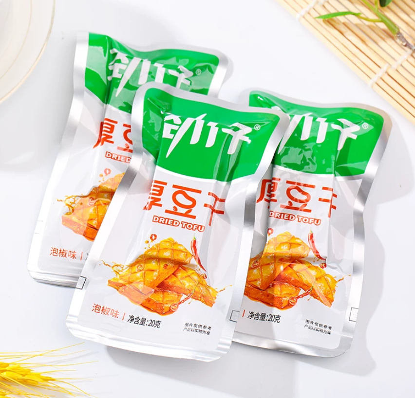  Jinzai Thick Tofu (Mala/Spicy/Pickled Pepper) 25g 劲仔厚豆干麻辣/香辣/泡椒 25g