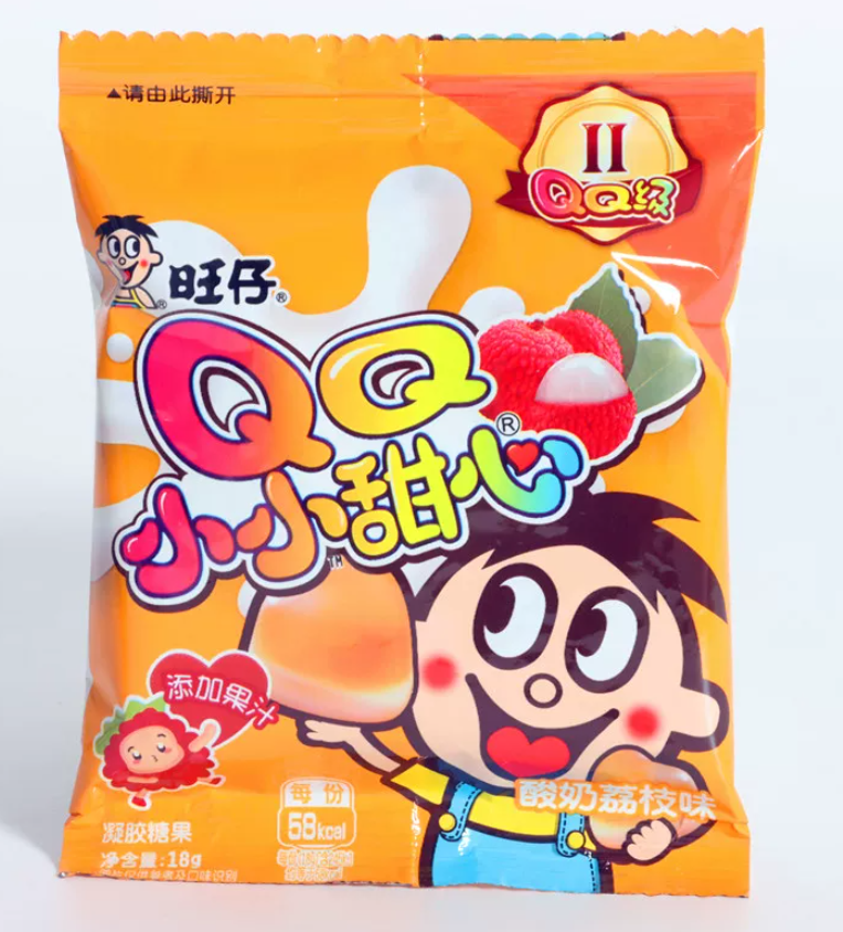 Wangzai QQ Candy (Lychee/Peach) 20g旺仔QQ糖荔枝/水蜜桃 20g