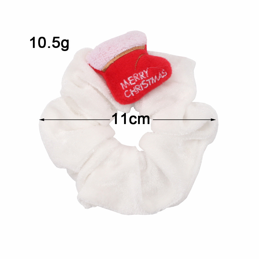 Christmas Velvet Scrunchies - Santa Claus and Deer Hair Ties - Korean Bun - product image 5