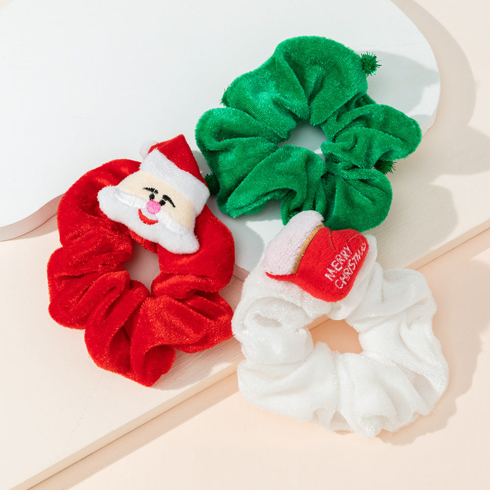 Christmas Velvet Scrunchies - Santa Claus and Deer Hair Ties - Korean Bun - product image 22