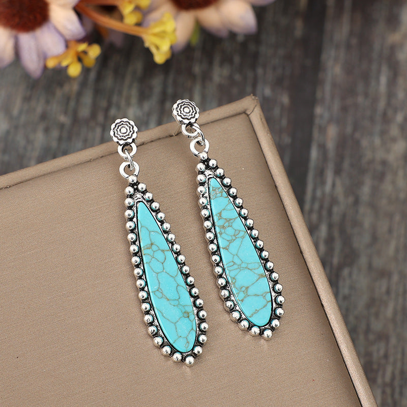 Turquoise Boho Vintage Statement Earrings - product image 2
