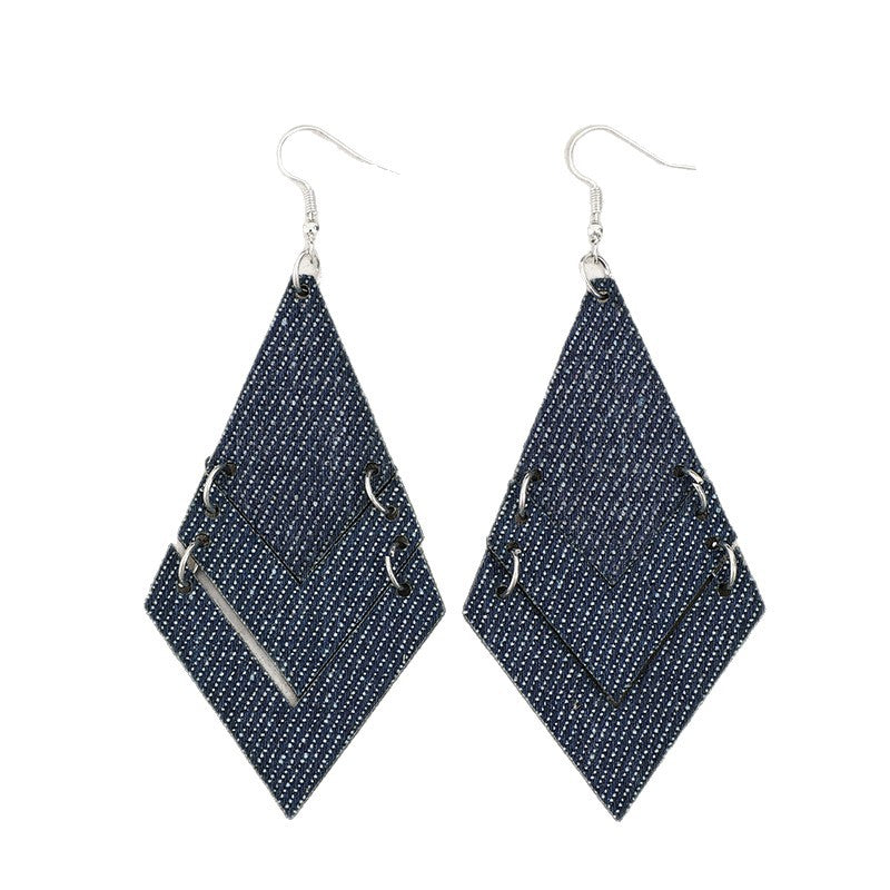 Geometric Cross Leather Earrings for Women - product image 5