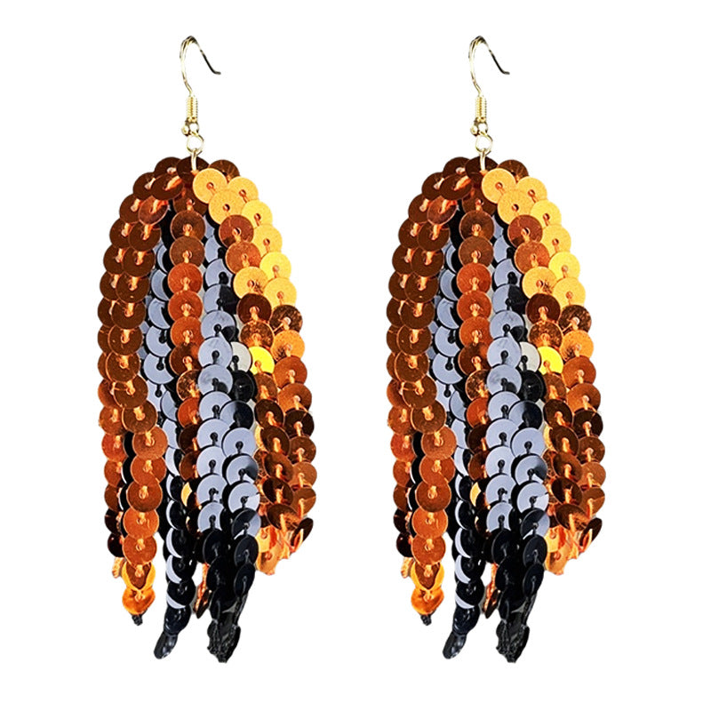 Supply: Multi-color Sparkling Tassel Earrings for Sports Seasons - - product image 4