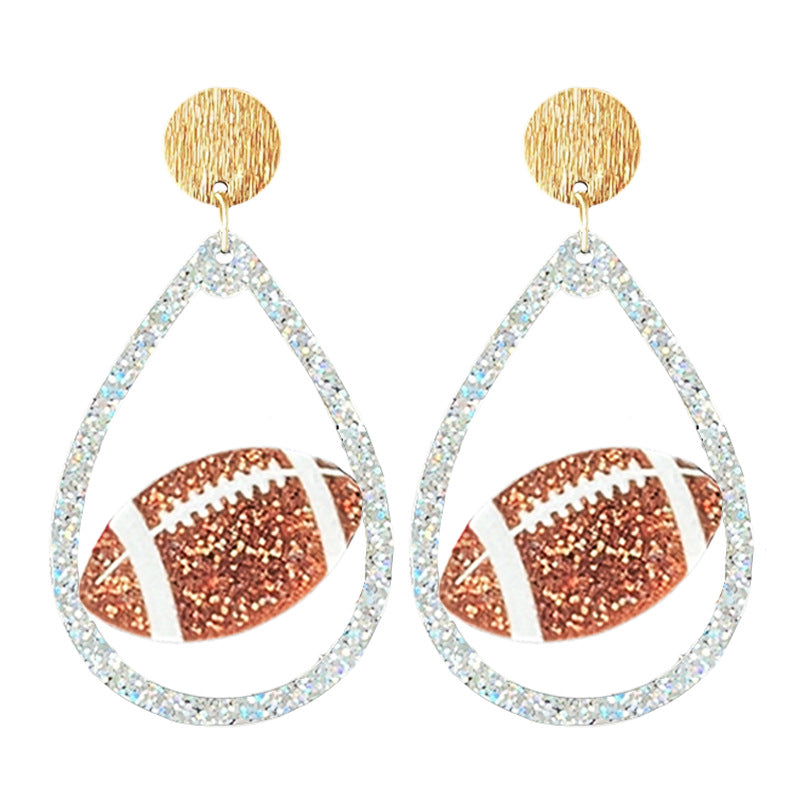 Supply: Football Game Day Shiny Atmosphere Colorful Earrings with Bow - product image 7