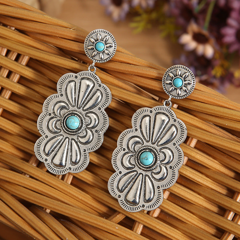 Turquoise Vintage Cross Earrings - product image 4