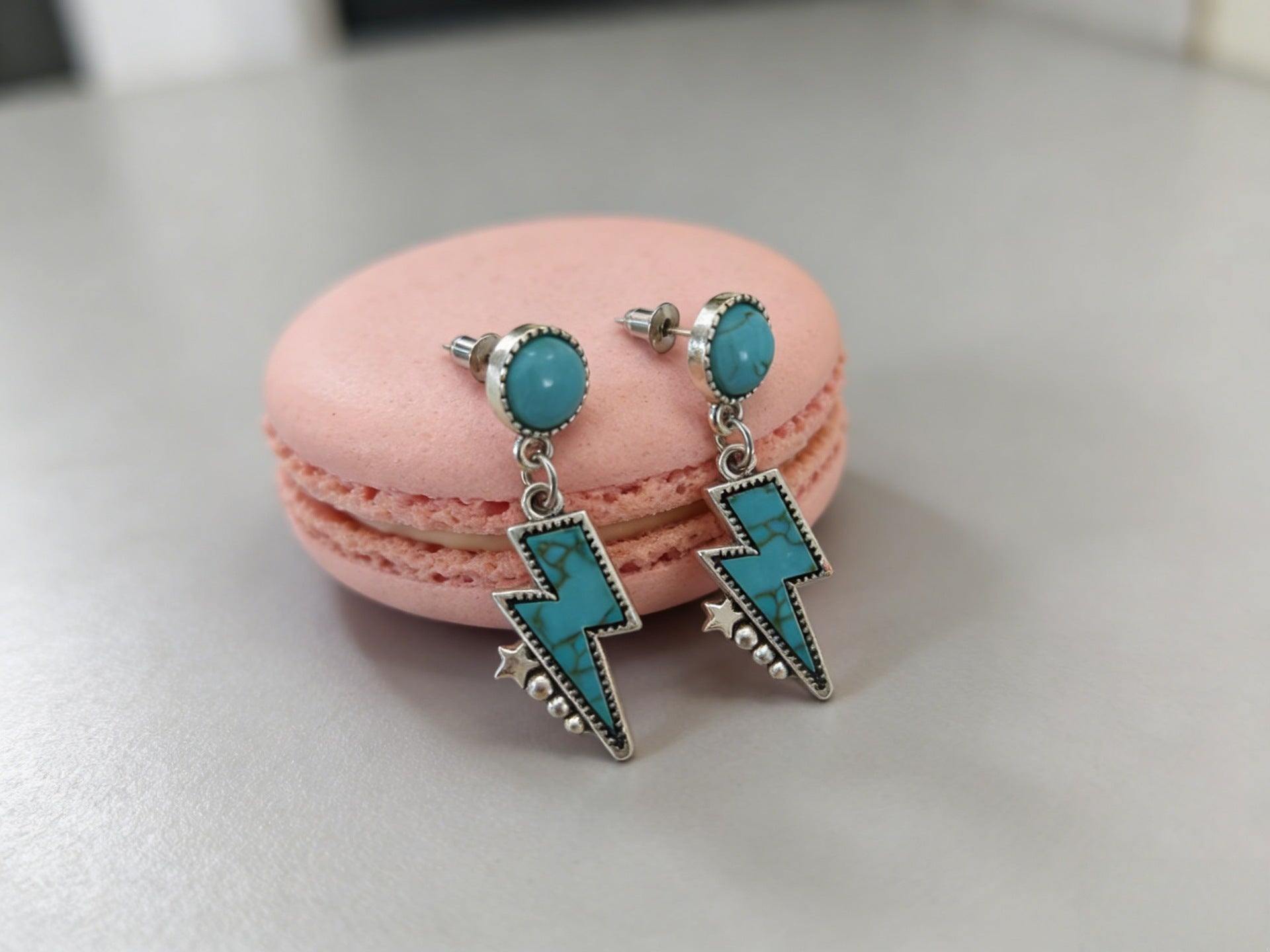 Turquoise Statement Cross Earrings